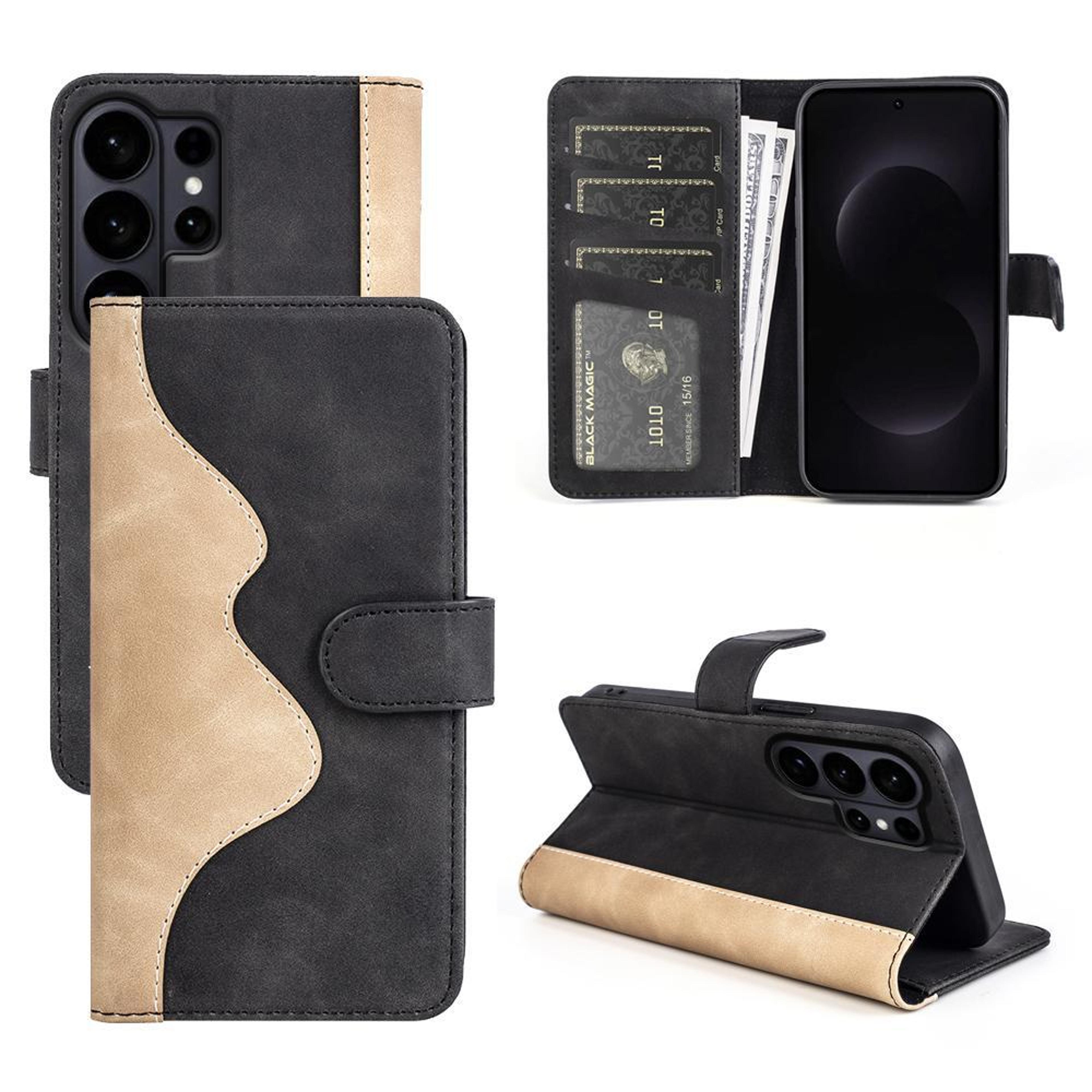 samsung galaxy s26 ultra 5g leather wallet case with card slot, kickstand and full-corner protection