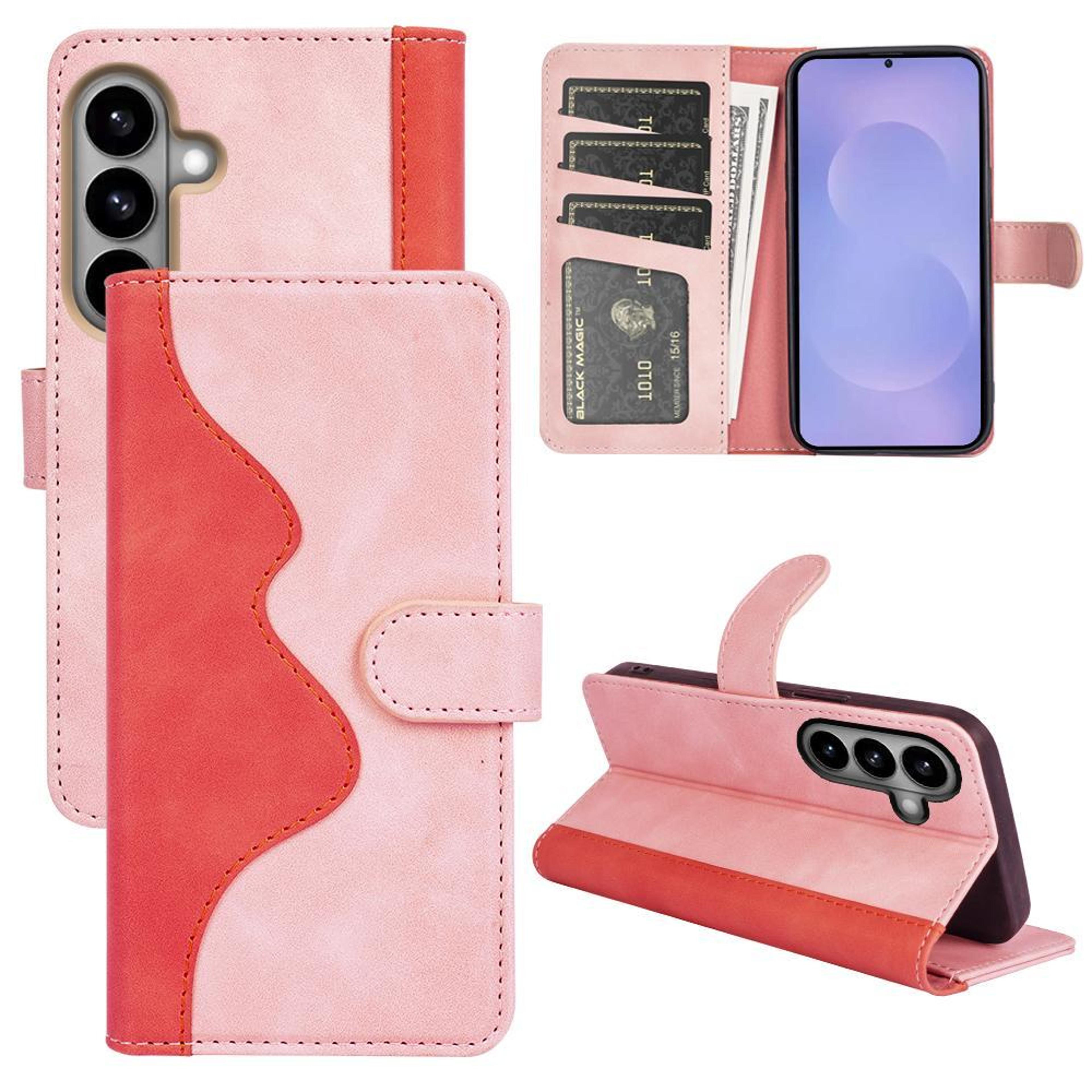 samsung galaxy s26 5g wallet case with card slot, stand and shockproof tpu protection