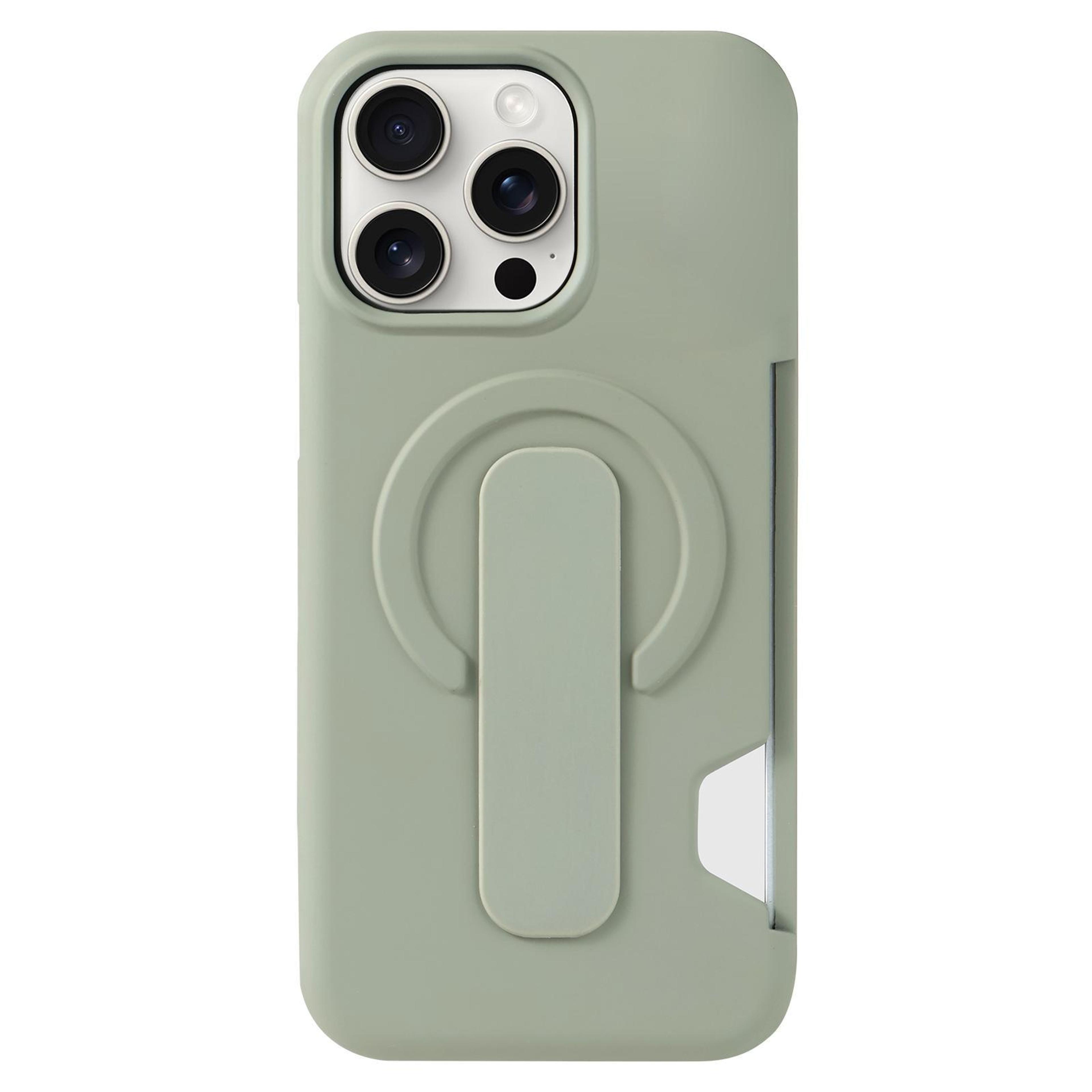 iphone 15 pro max case with magnetic charging, card holder and kickstand