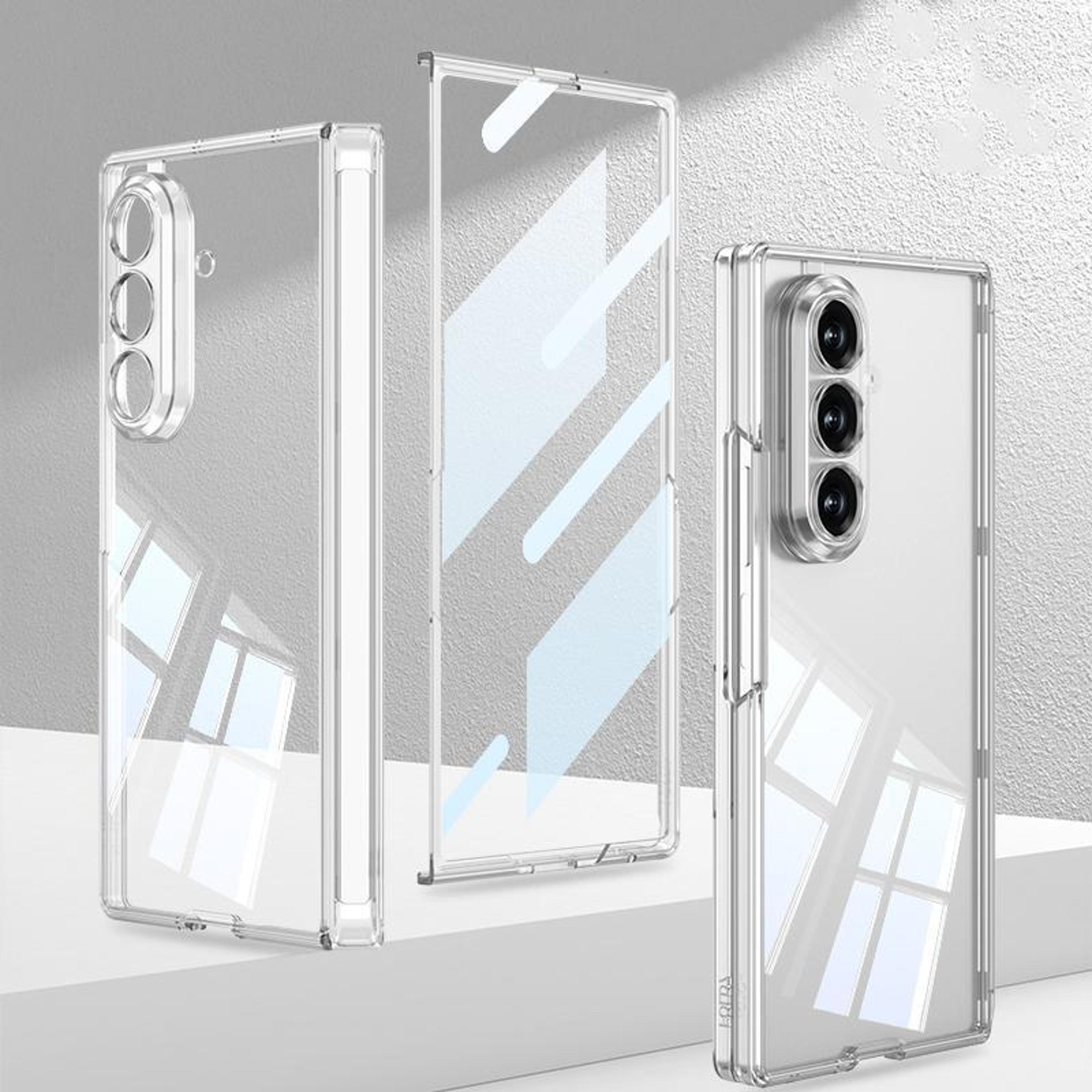 samsung galaxy z fold7 case with magnetic hinge protection and clear full-body design