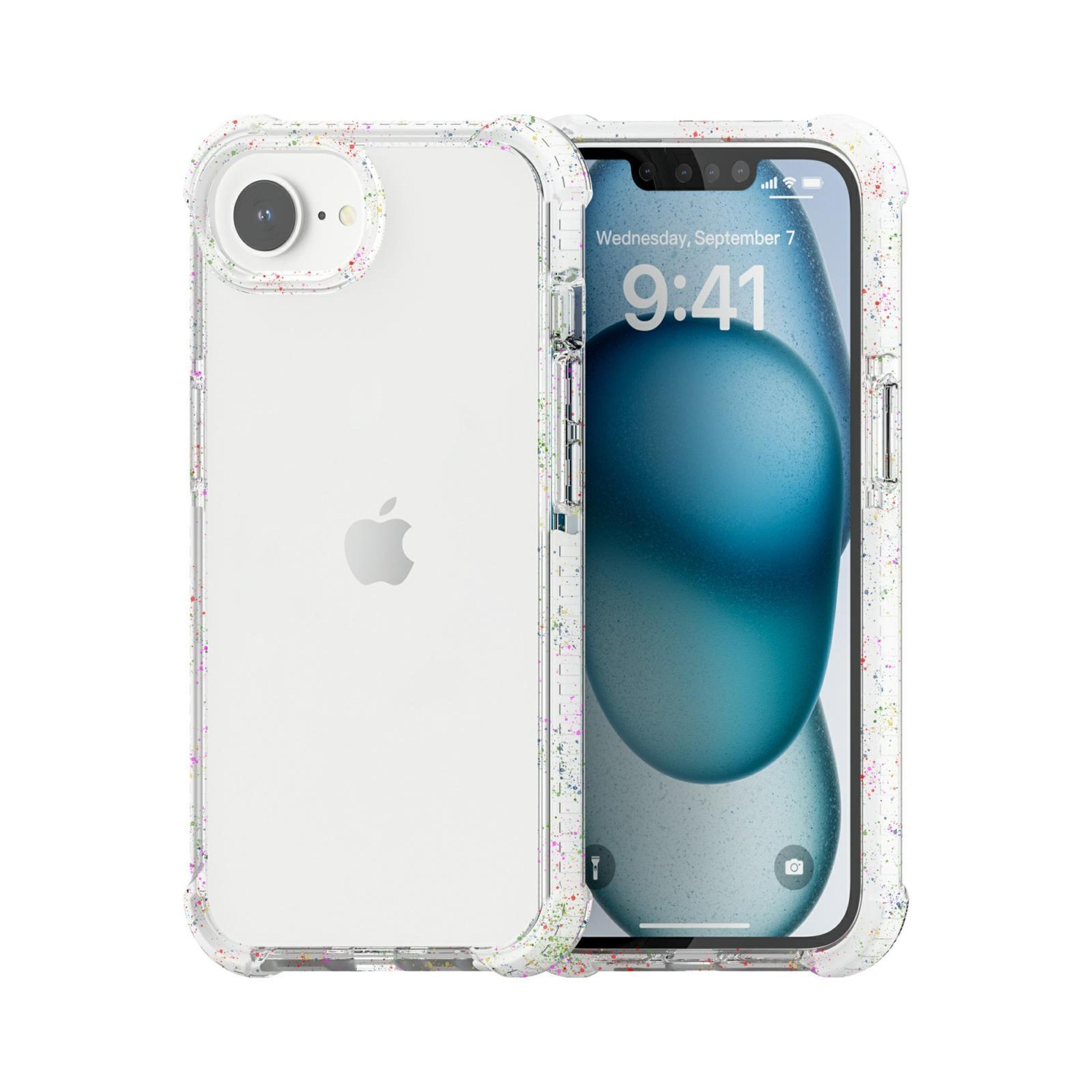 clear protective iphone 17e case and iphone 16e case with acrylic back and white color accents