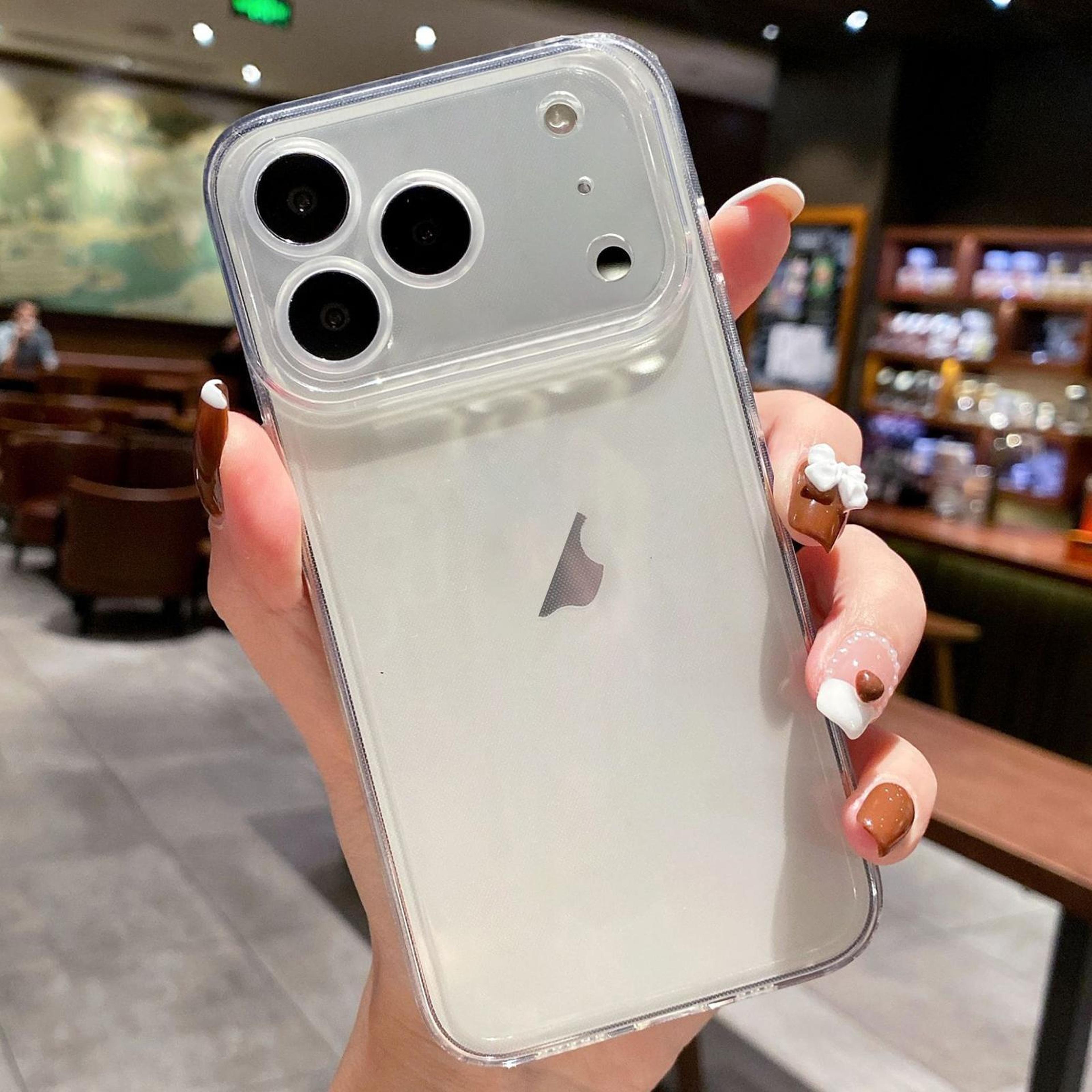 iphone 17 pro max clear tpu case with full edge shockproof protection