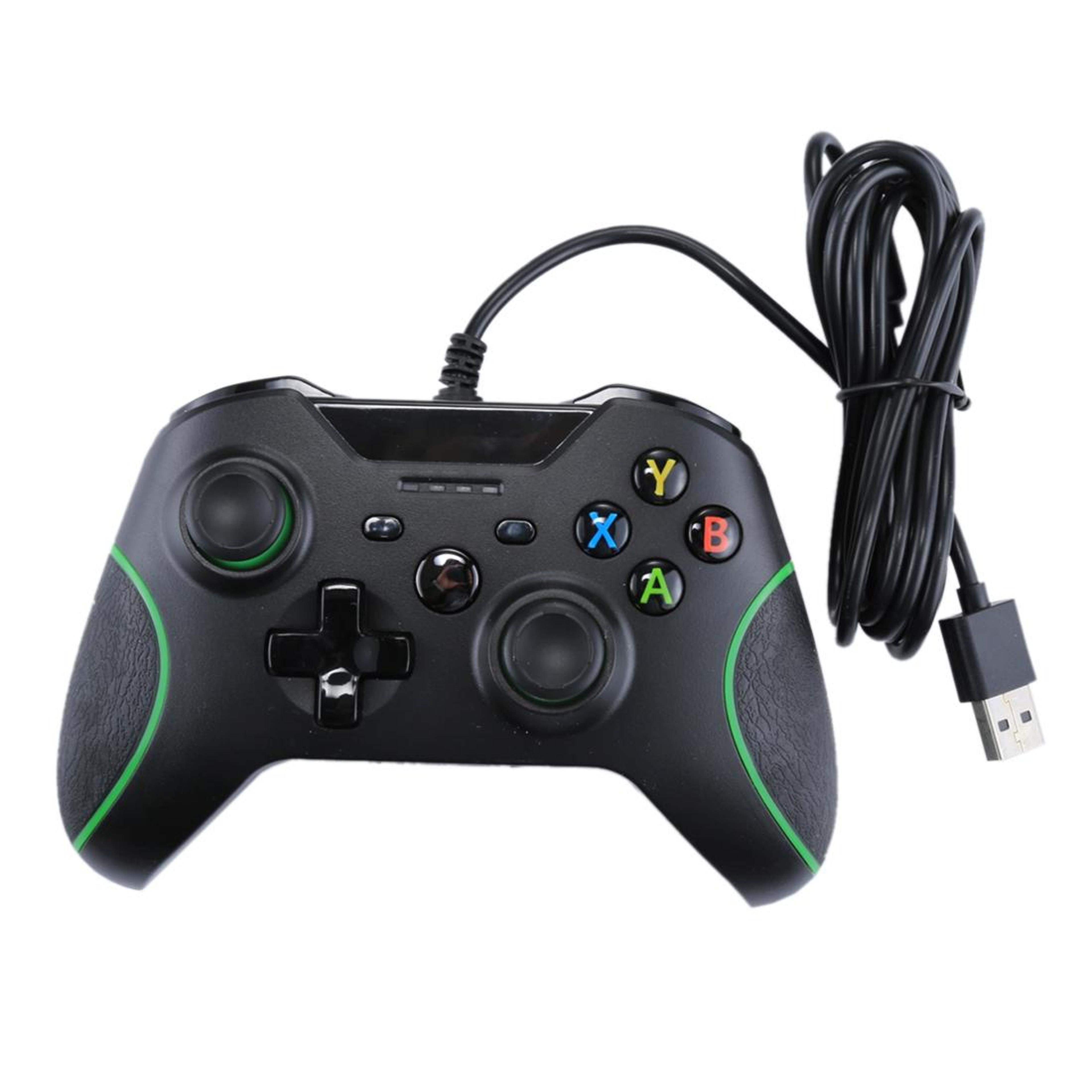 xbox one wired controller with vibration, usb pc gaming gamepad with 2.1m cable