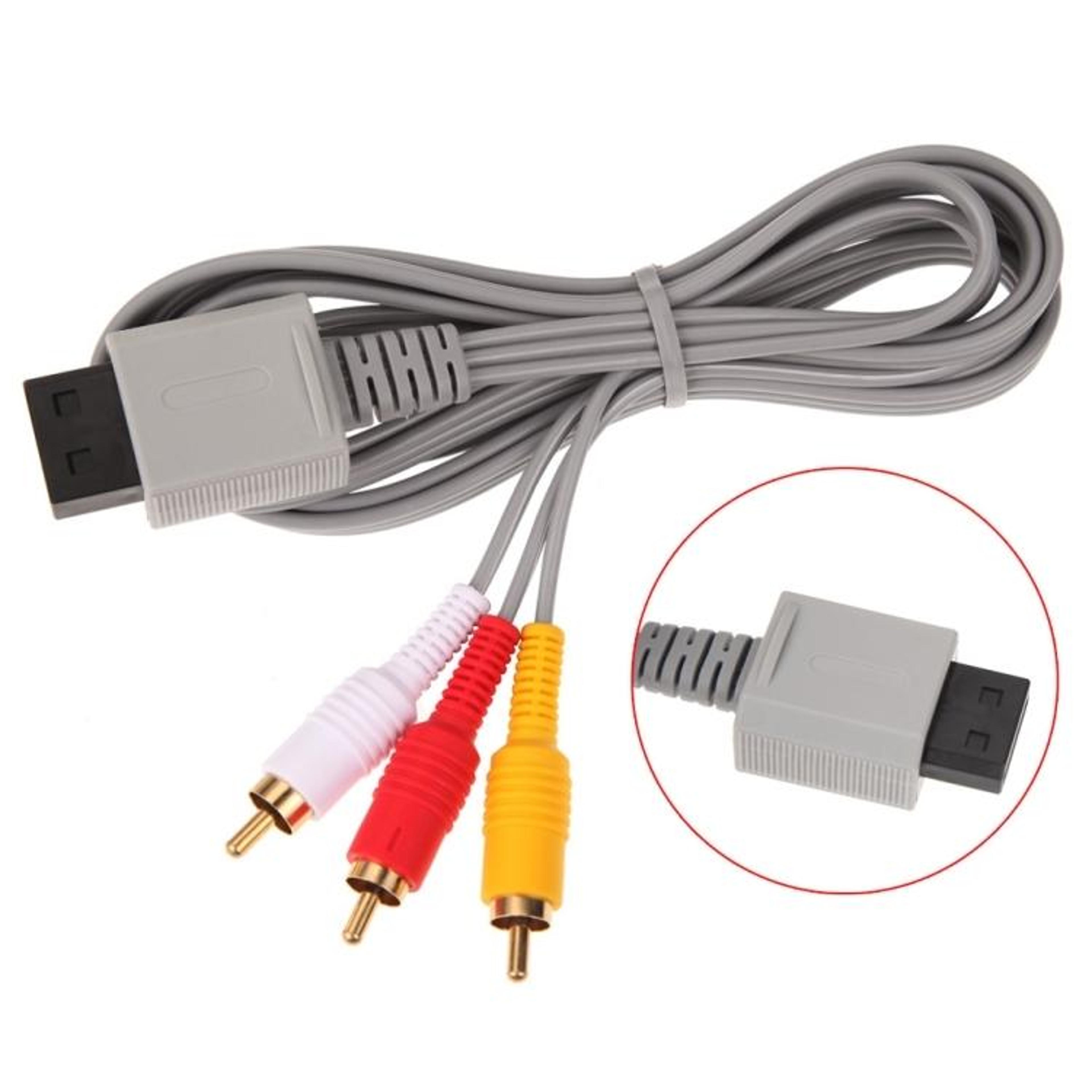 nintendo wii av cable 1.8m 3 rca 480p video cable for clear gaming