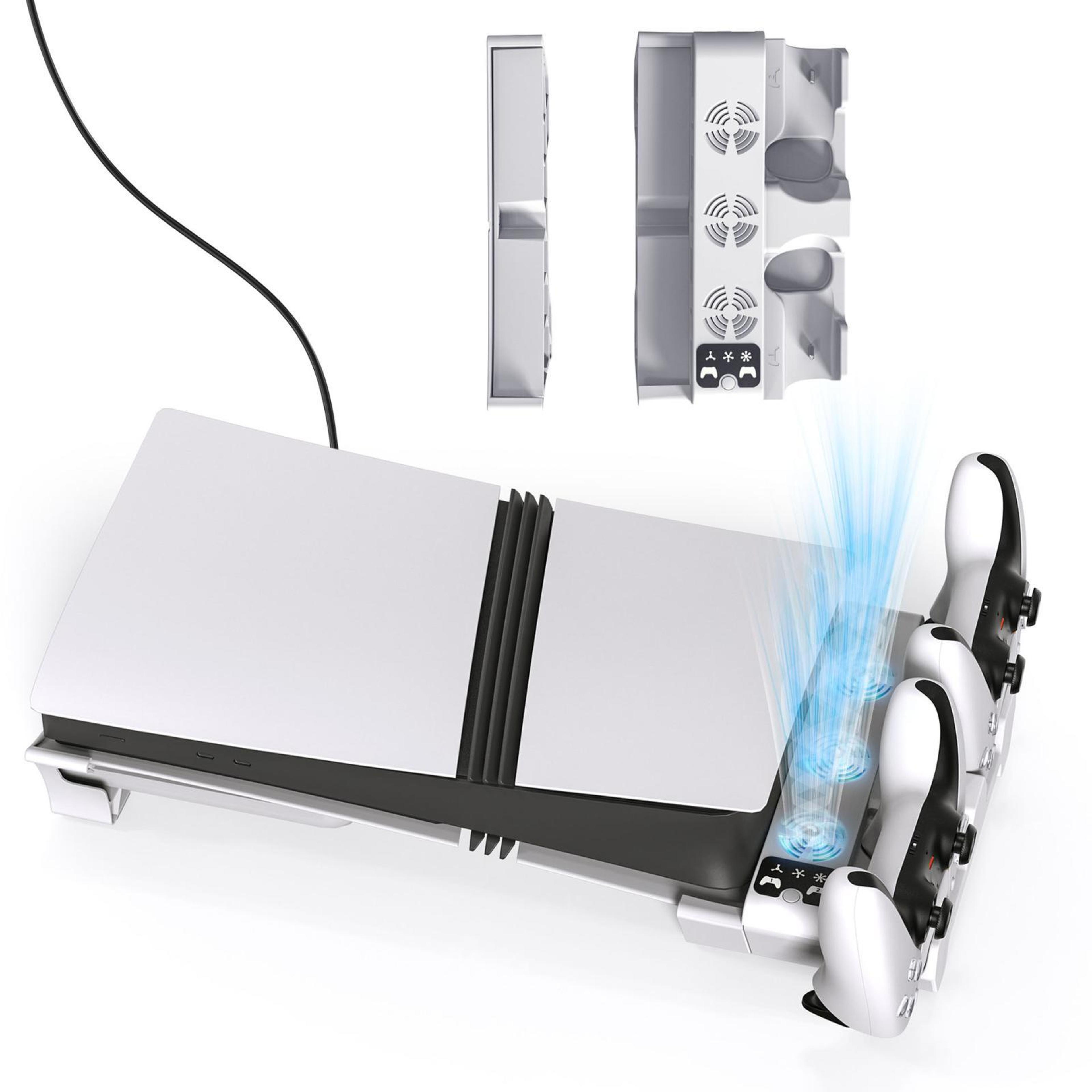 startrc games ps5 pro slim cooling stand with controller charging dock and triple fans