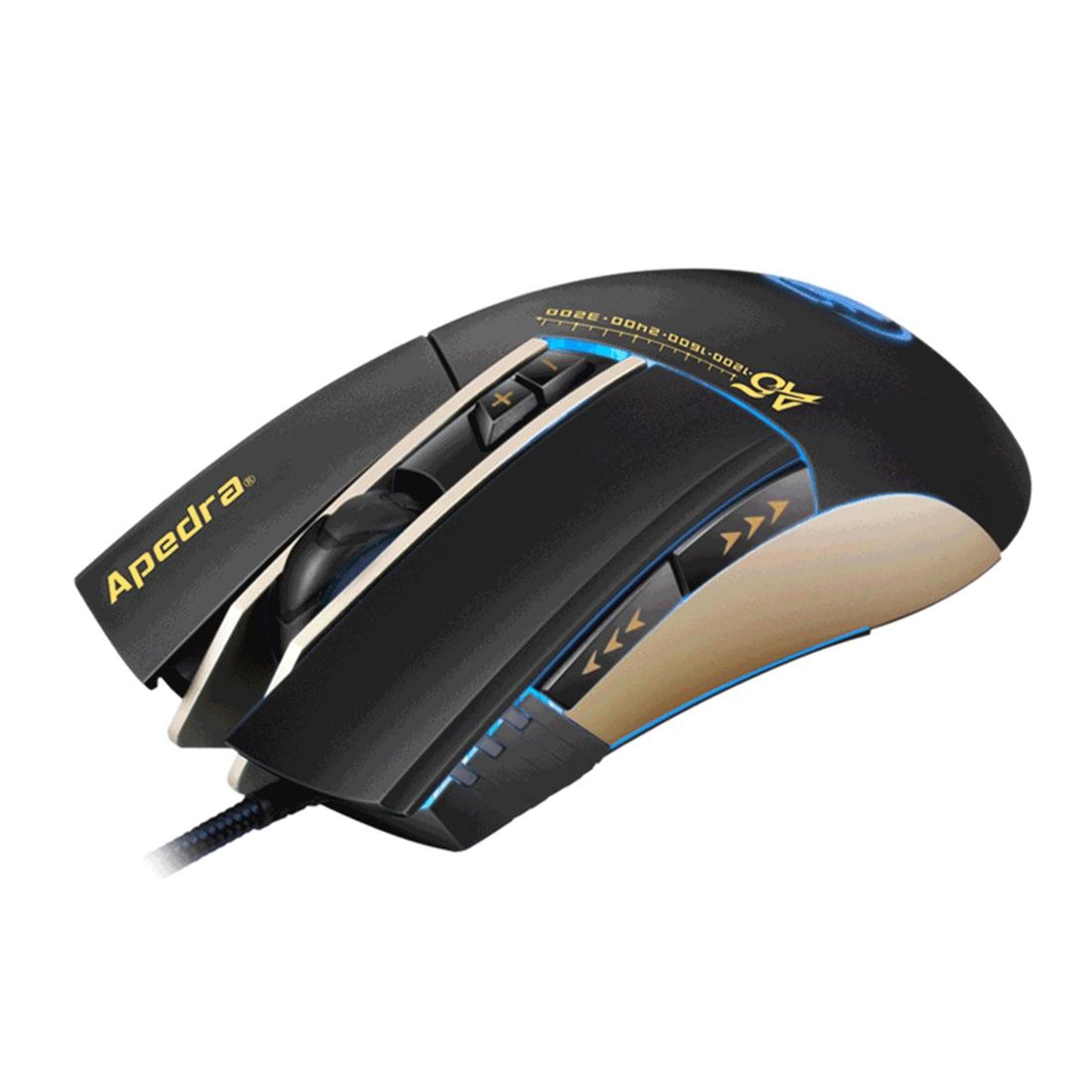 apedra imice a5 3200 dpi wired gaming mouse with 7 buttons and led breathing light