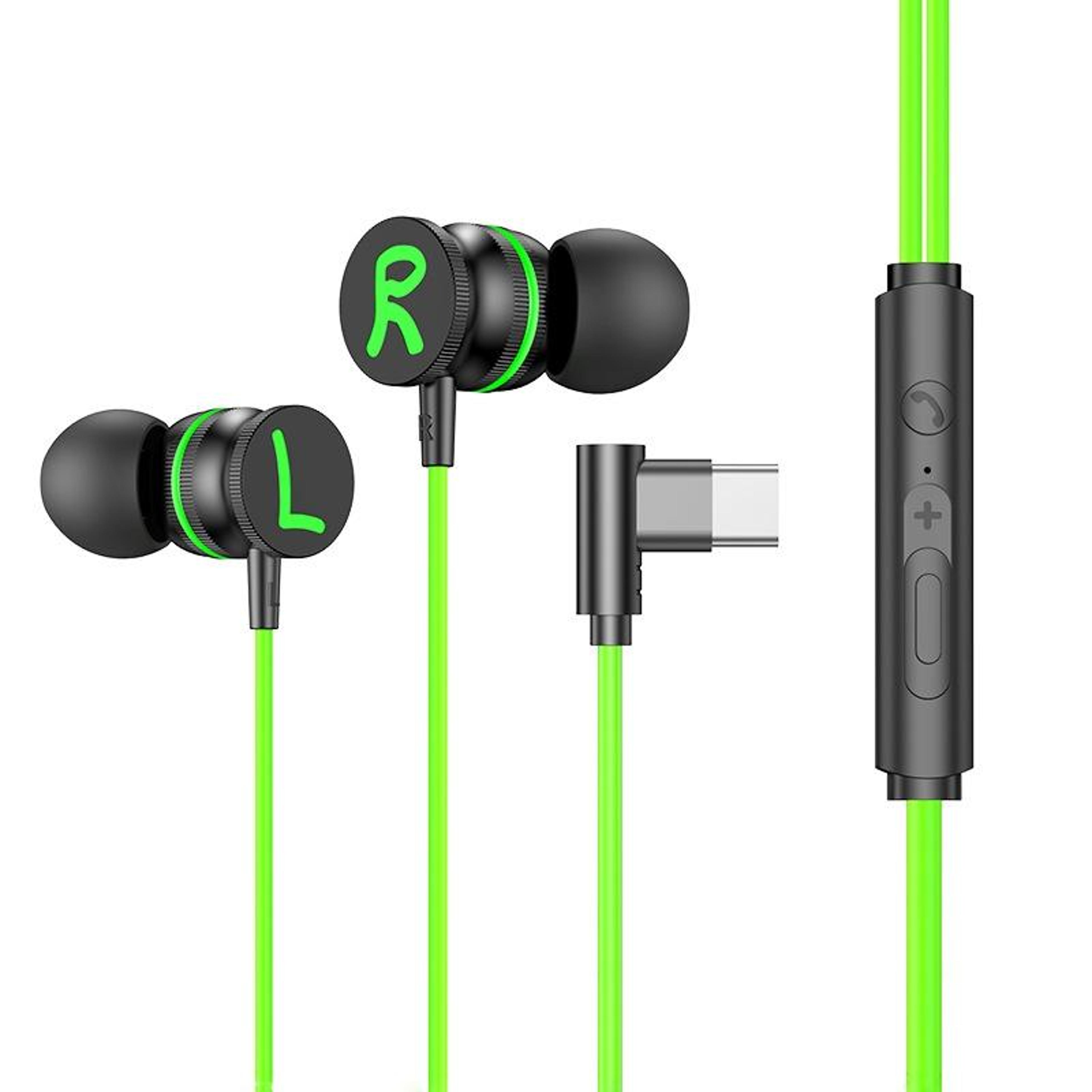 ts6600a usb-c gaming earphones with heavy bass, magnetic earbuds and inline control