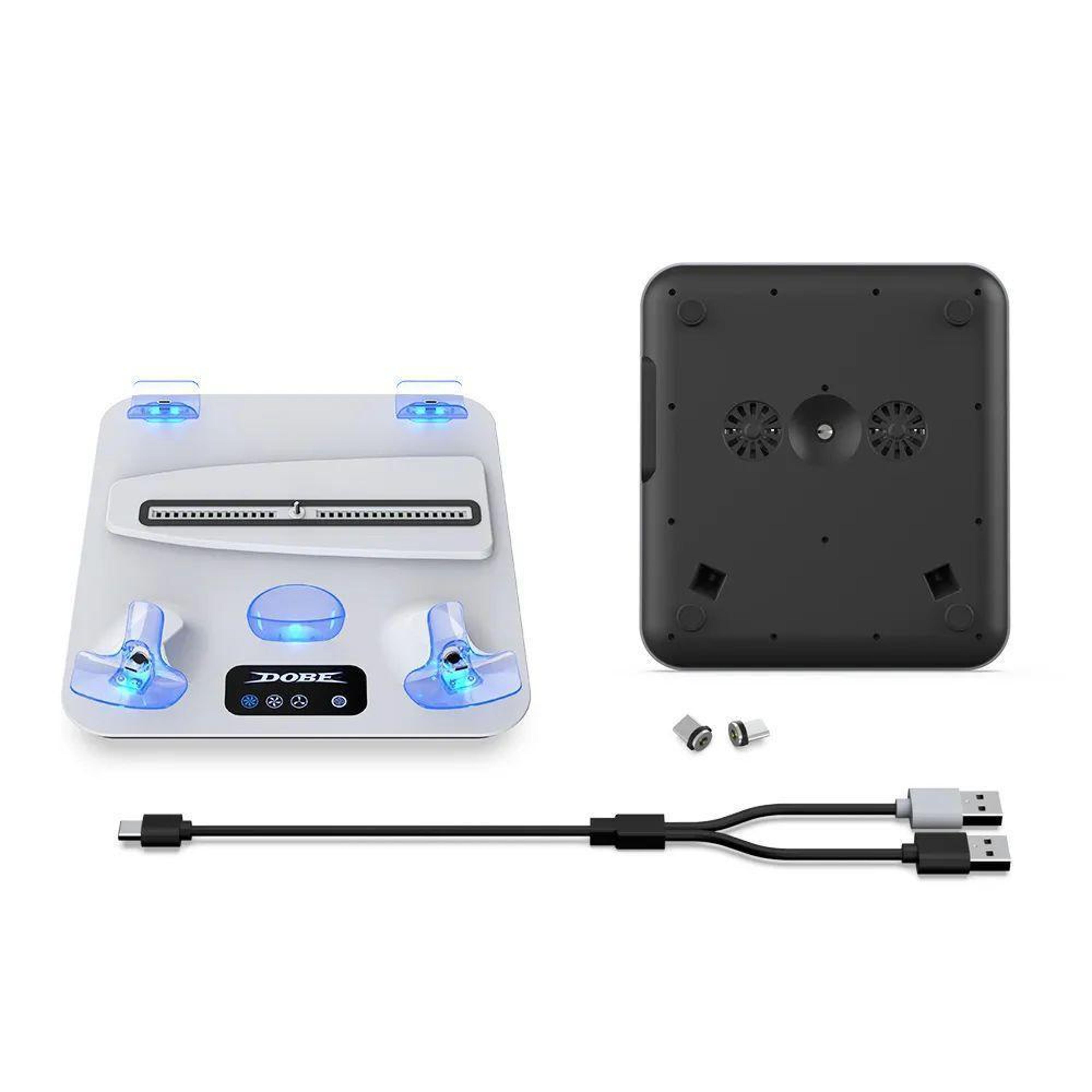 dobe tp5-3550 ps5 cooling stand with dual controller charging station for ps5 slim and ps vr2