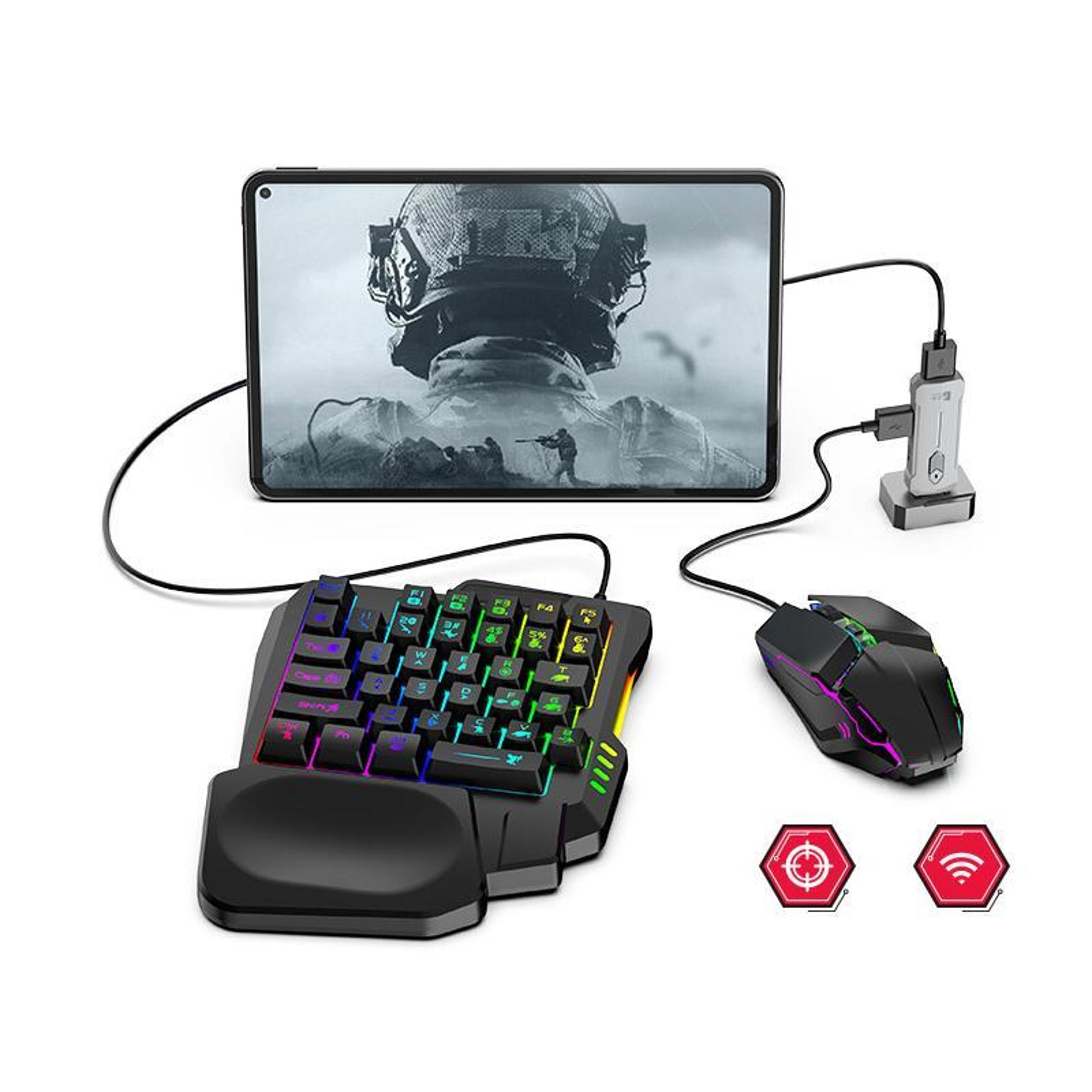 gamwing x8 mobile gaming keyboard and mouse set with bluetooth 5.3 game converter for android