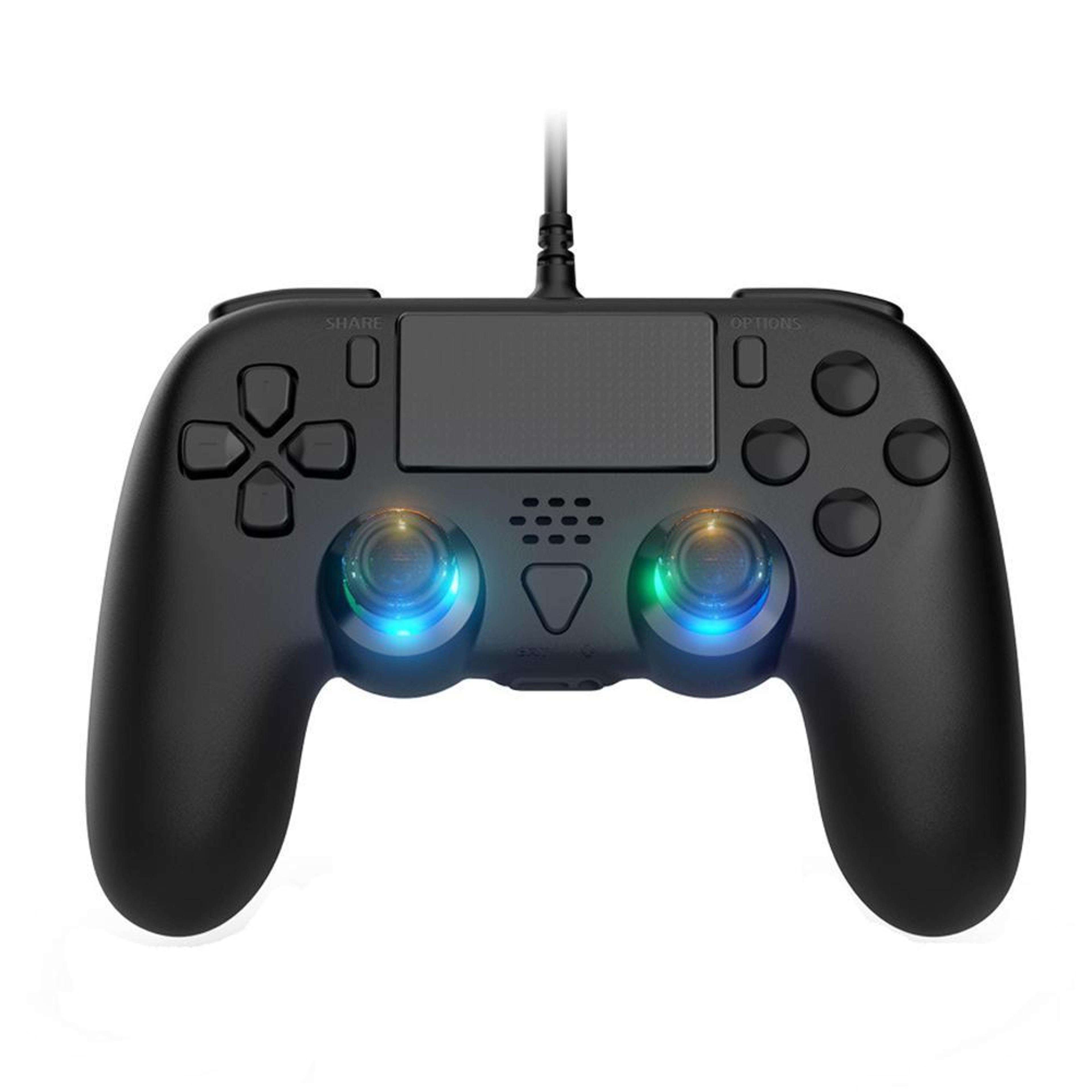 ps5 wired controller with macro programming, turbo and six-axis gyro for ps5 slim and pc