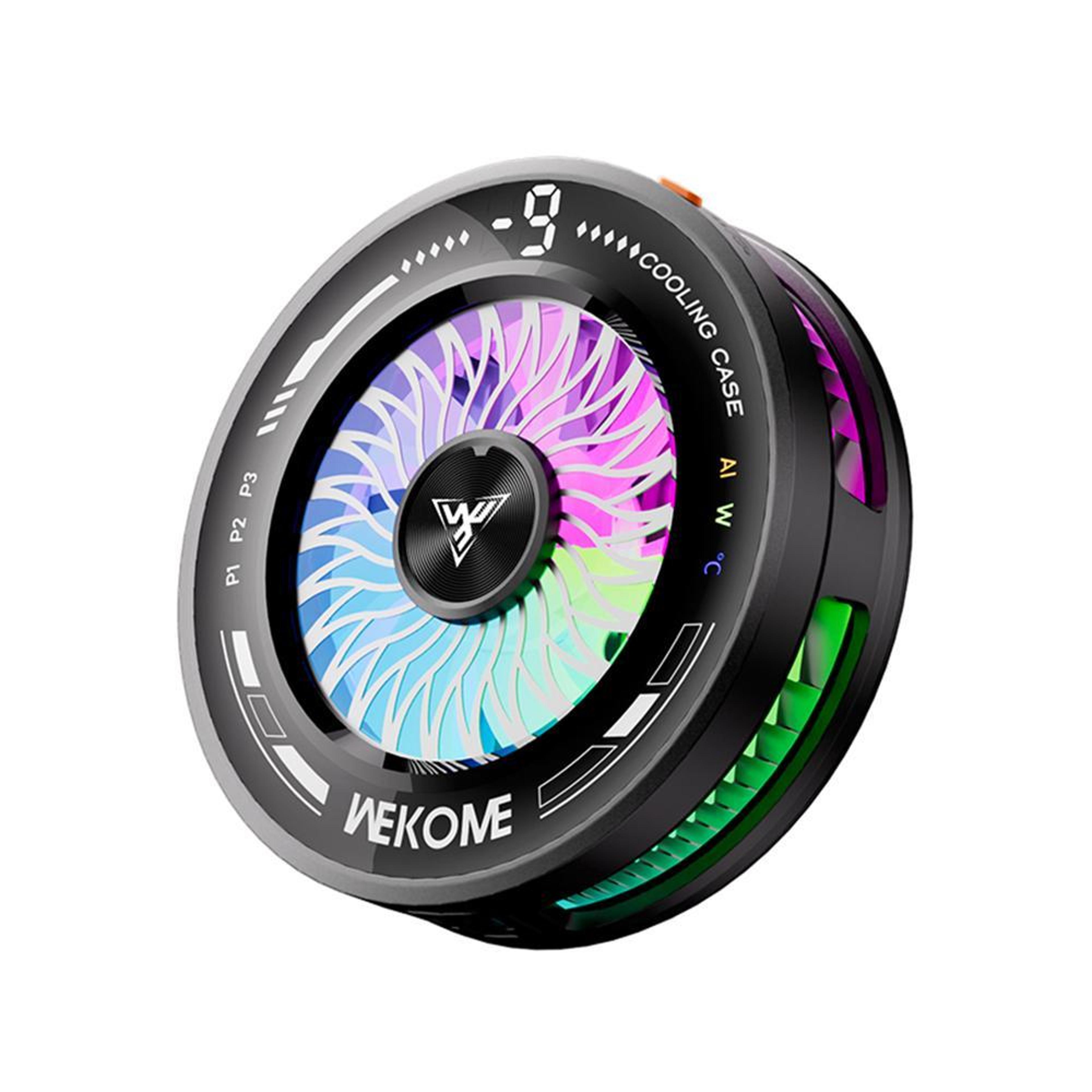 wk k3 smart temperature control phone cooler with magnetic mount and rgb cooling fan