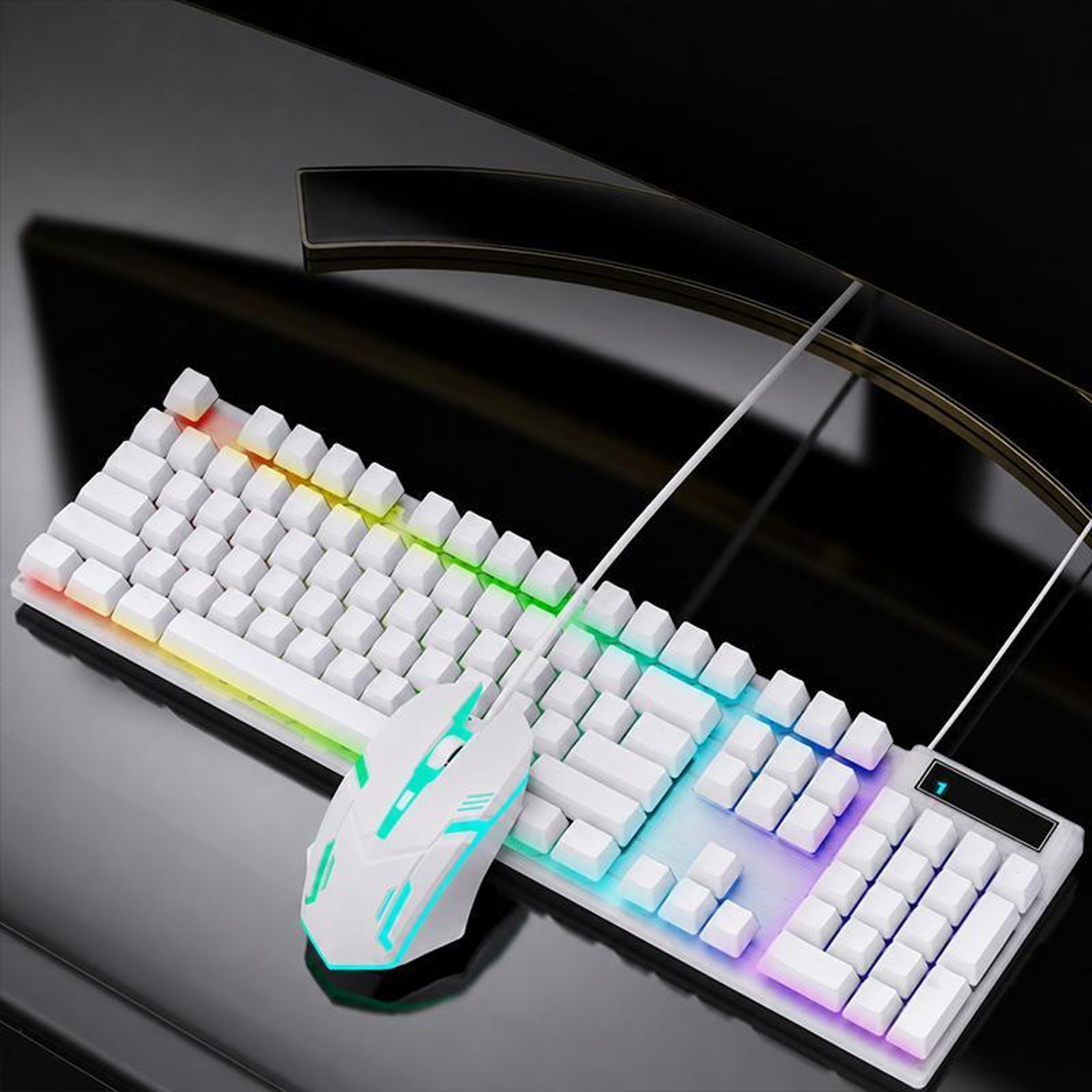 shipadoo d500 rgb gaming keyboard and mouse combo with 104-key anti-ghosting usb wired design