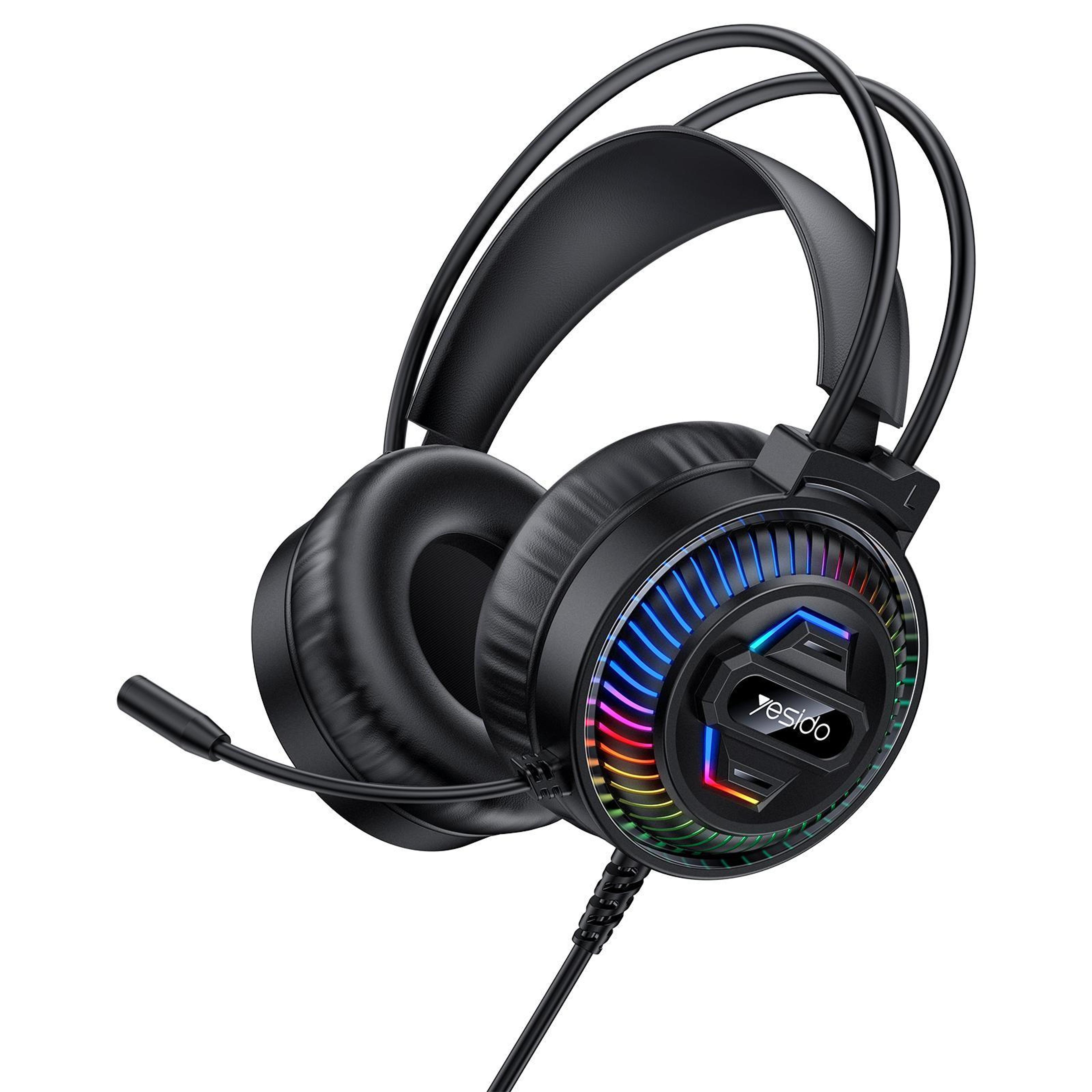 yesido ek06 rgb wired gaming headset with 40mm hd audio and comfortable fit