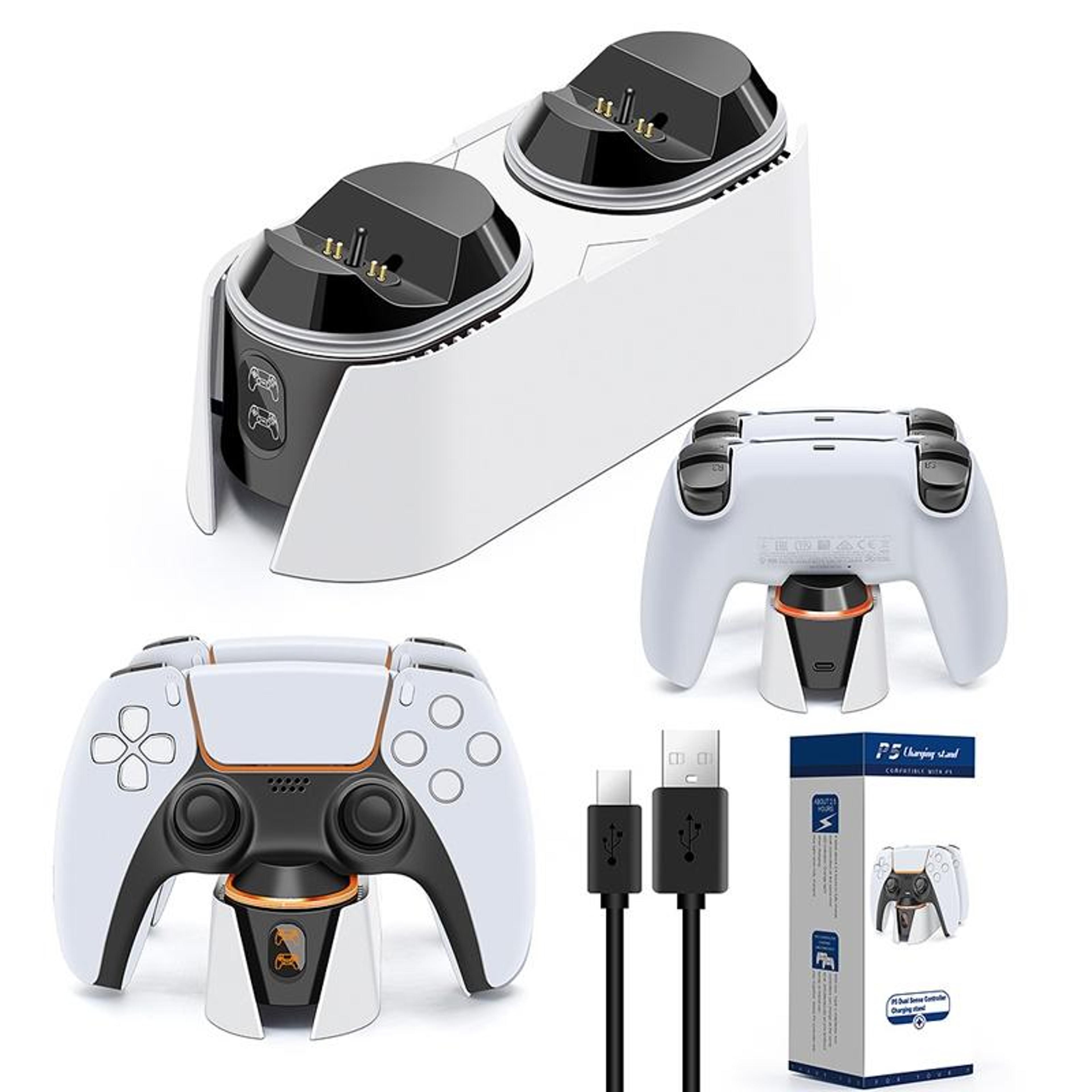 ps5 controller charging station dual charging dock with usb-c and smart protection