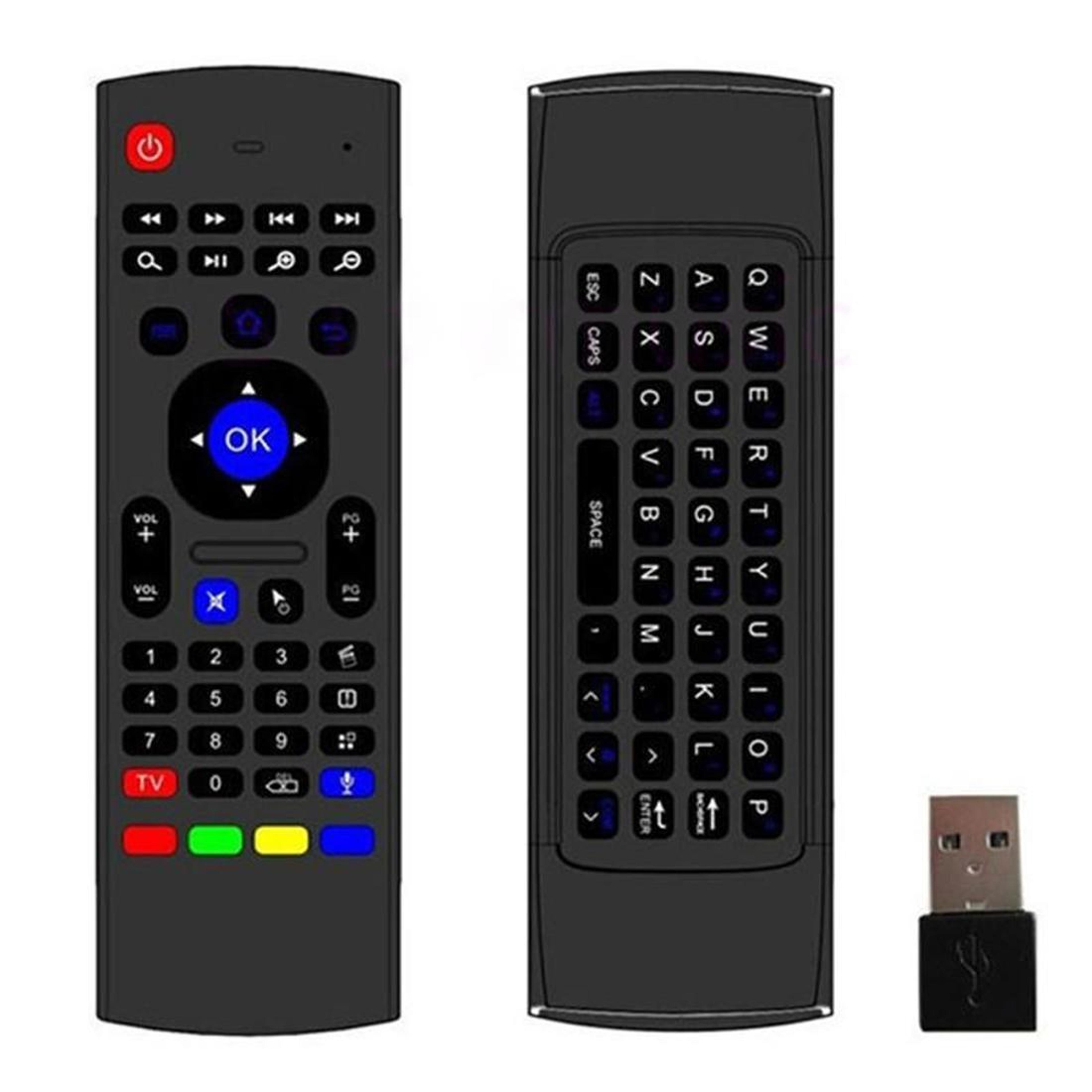 mx3-m air mouse remote with wireless keyboard, voice control and 6-axis motion sensor