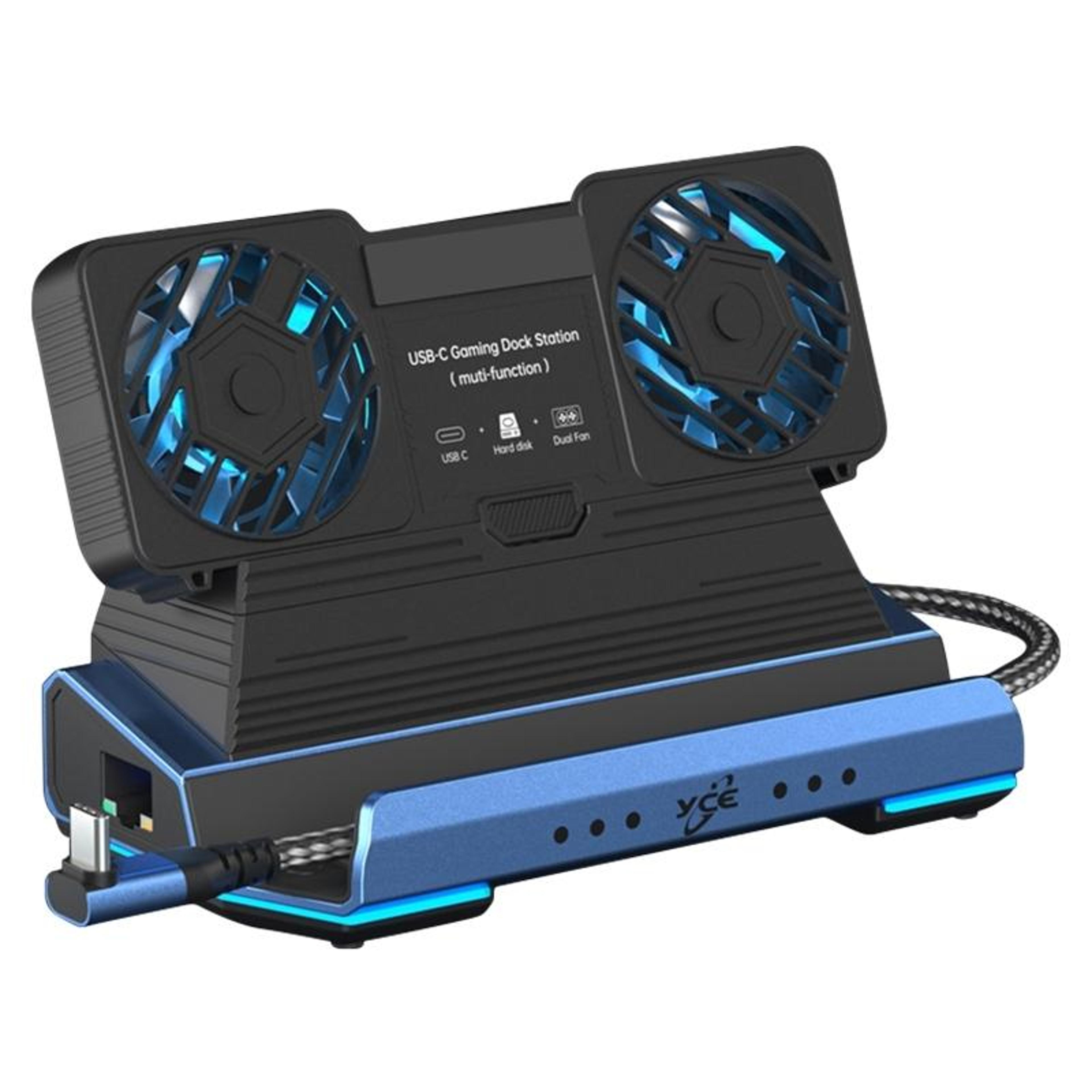 yce-v279a 9-in-1 usb-c gaming dock with dual cooling fans, 100w pd and 4k 60hz