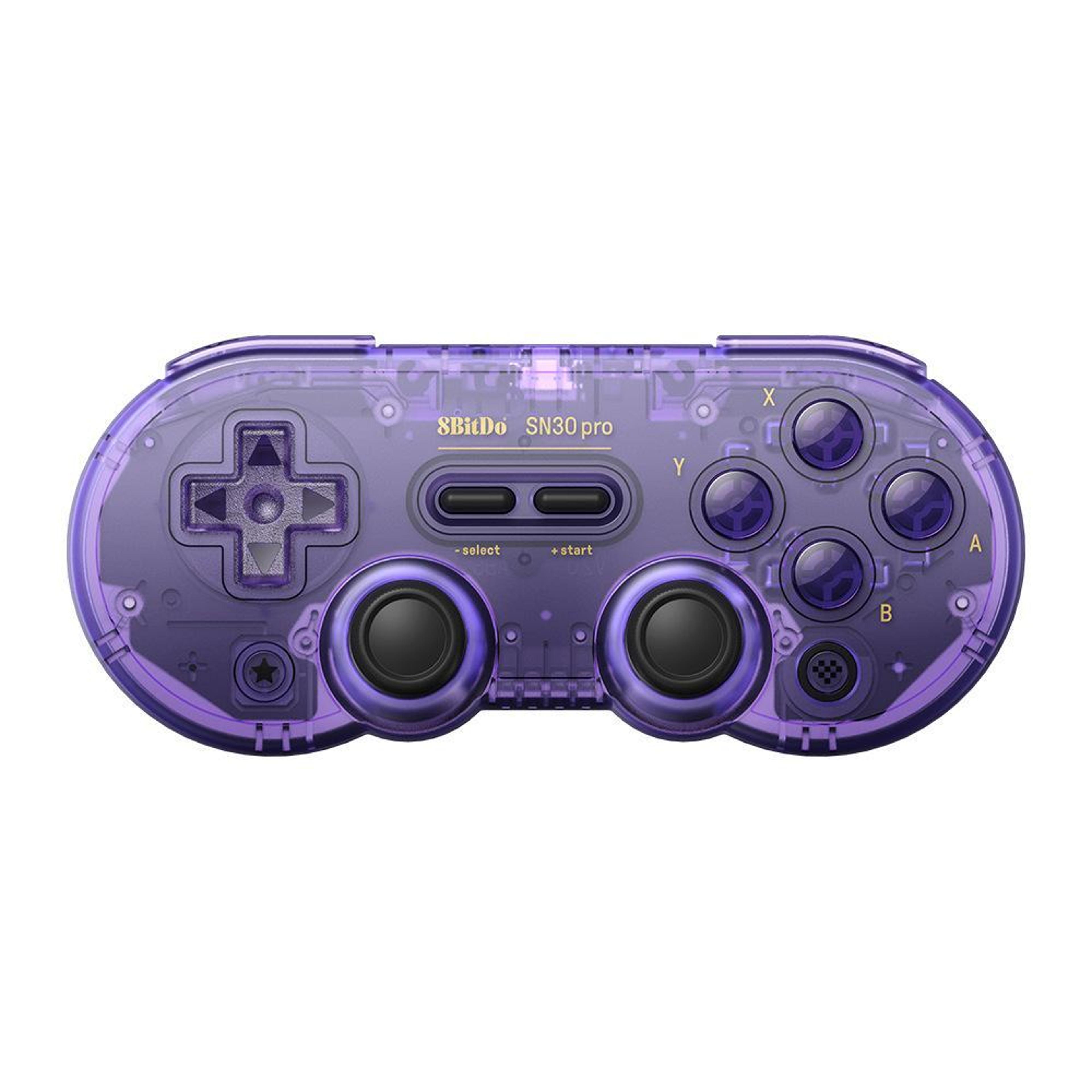 8bitdo sn30 pro bluetooth gamepad with hall effect joysticks translucent purple