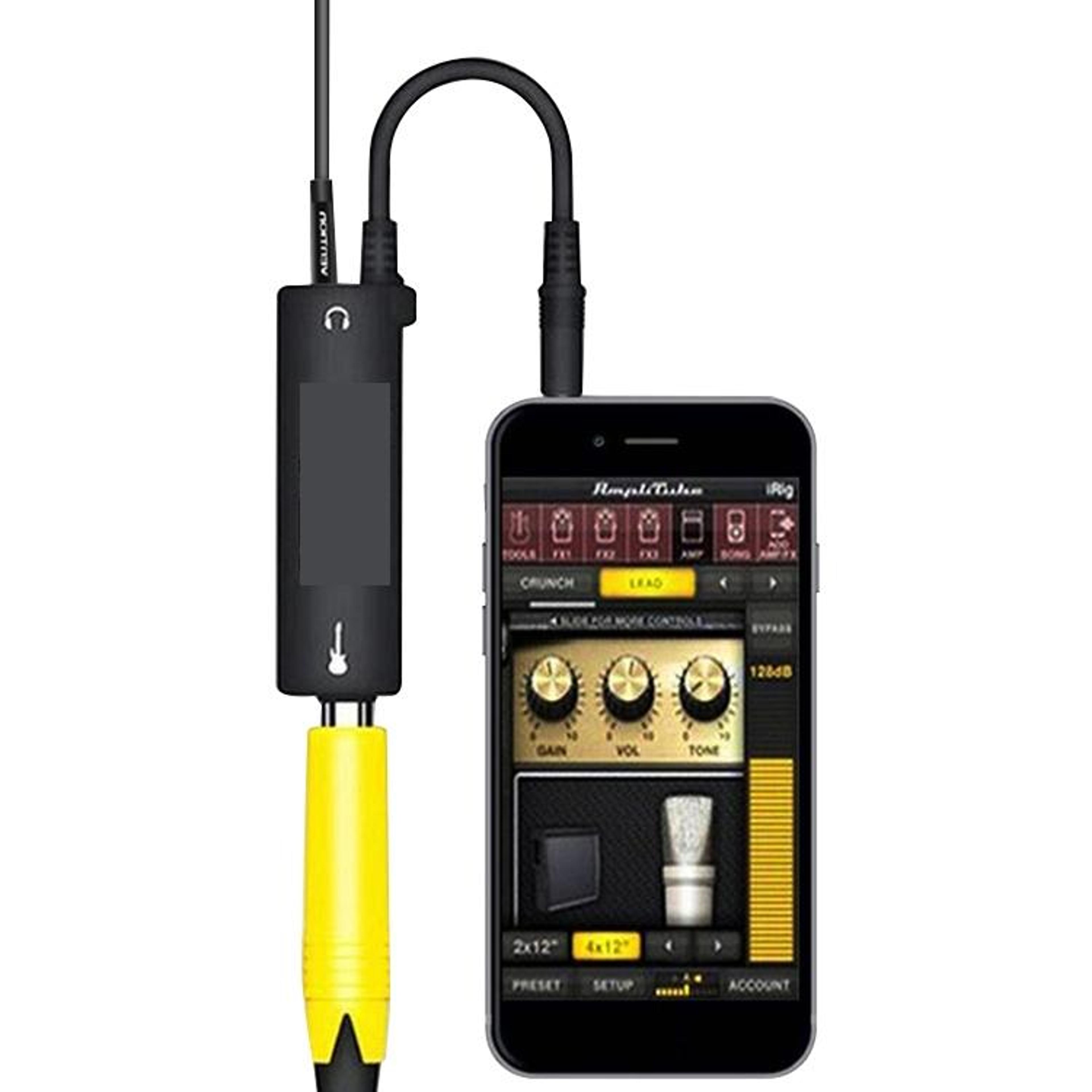 amplitude irig guitar adapter and bass guitar interface for iphone, ipad and ipod
