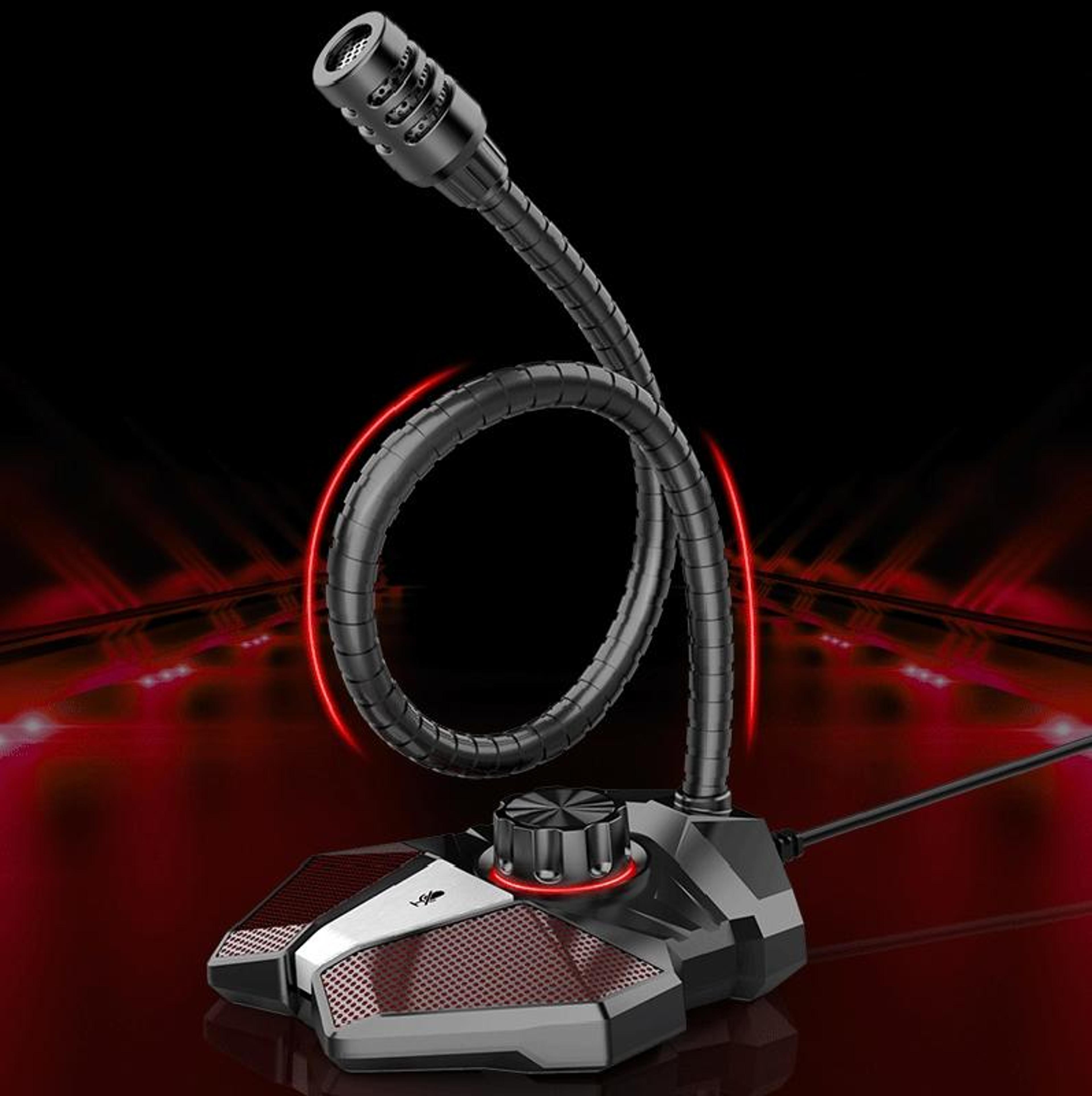 jk 3.5mm gaming microphone with omnidirectional pickup, noise reduction and flexible gooseneck