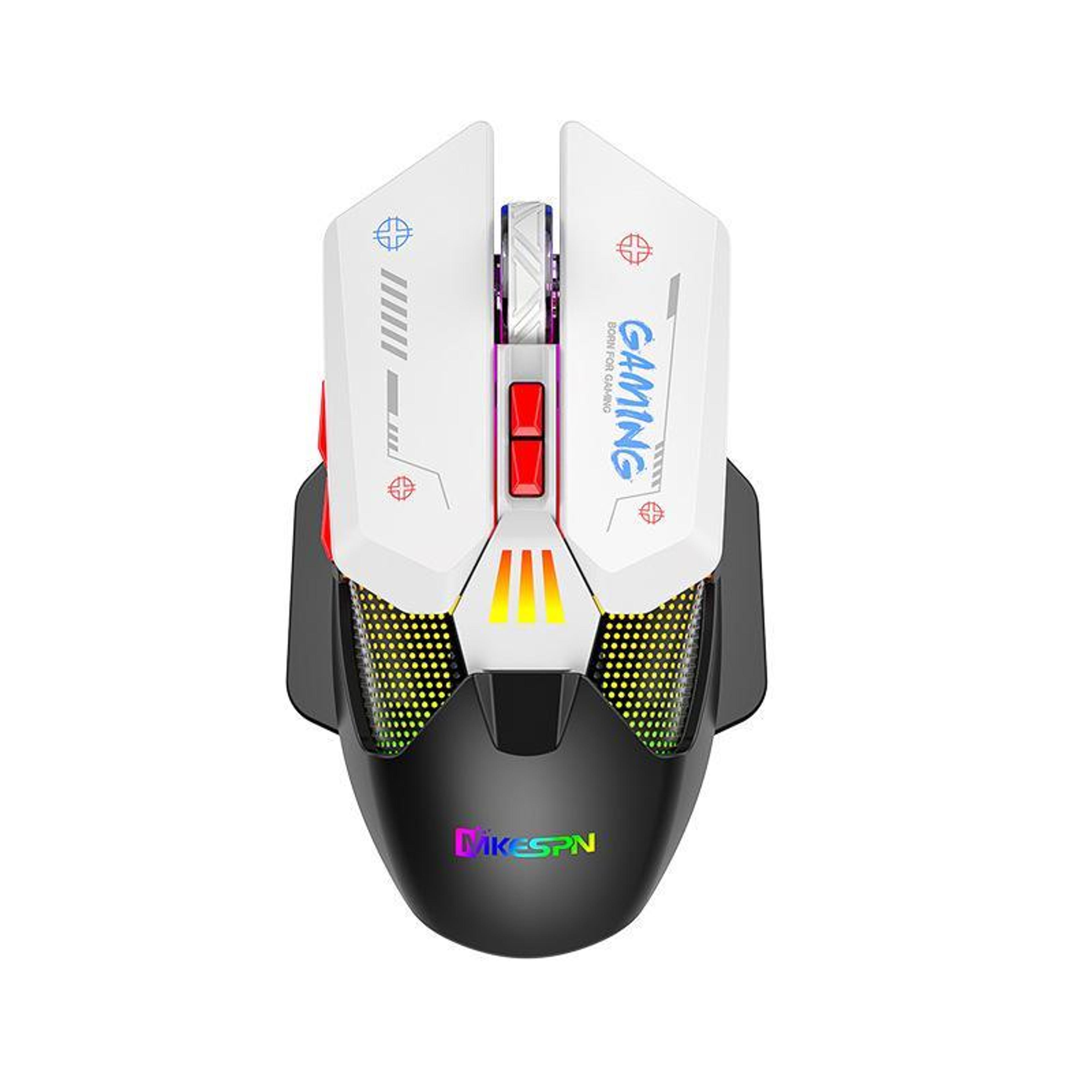mkespn w19 wireless gaming mouse 10000 dpi rgb dual mode with programmable buttons