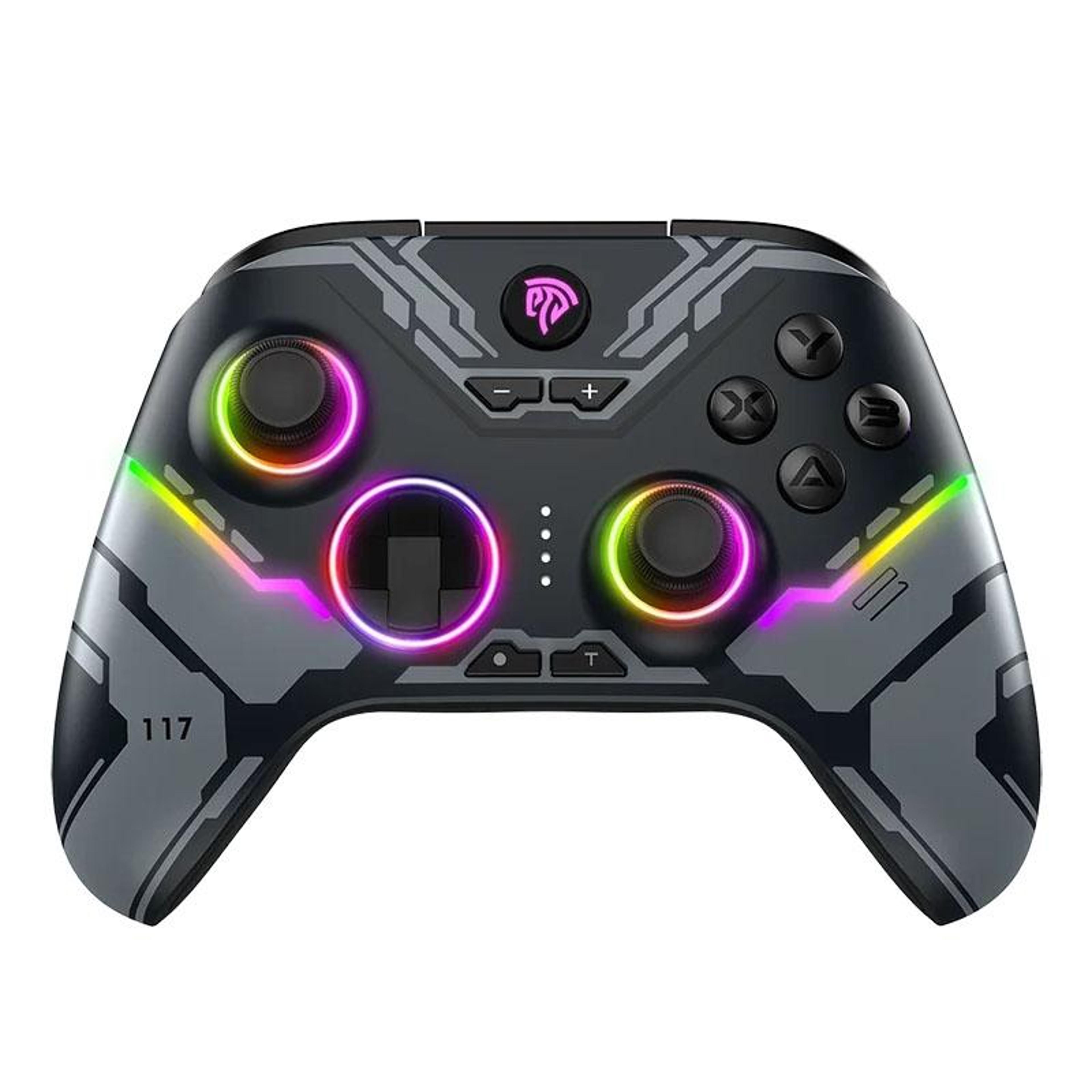 easysmx x15 hall effect controller with rgb wireless gaming for pc, switch, steam deck