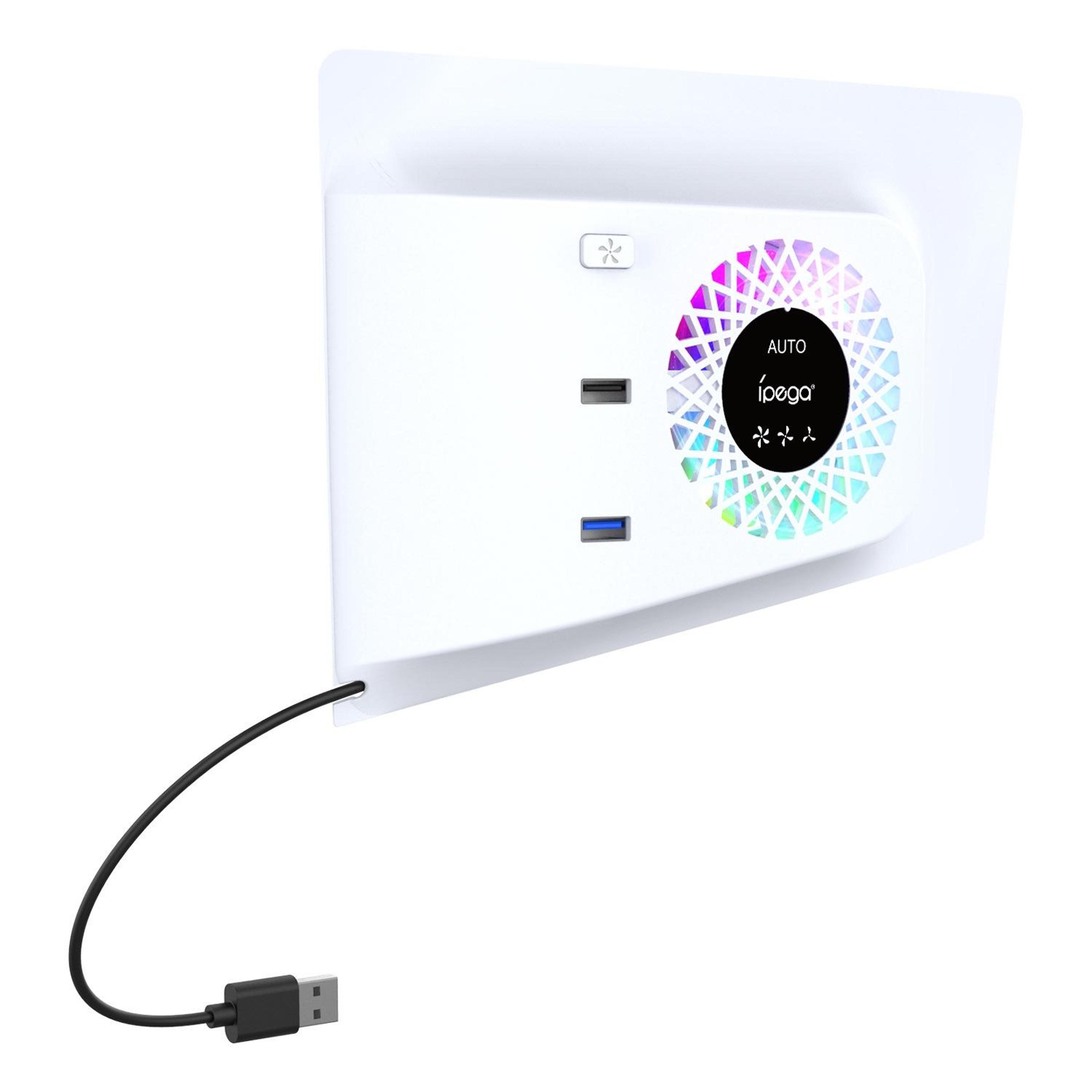 ipega pg-p5s019 ps5 slim cooling fan with temperature control, rgb lights and usb hub