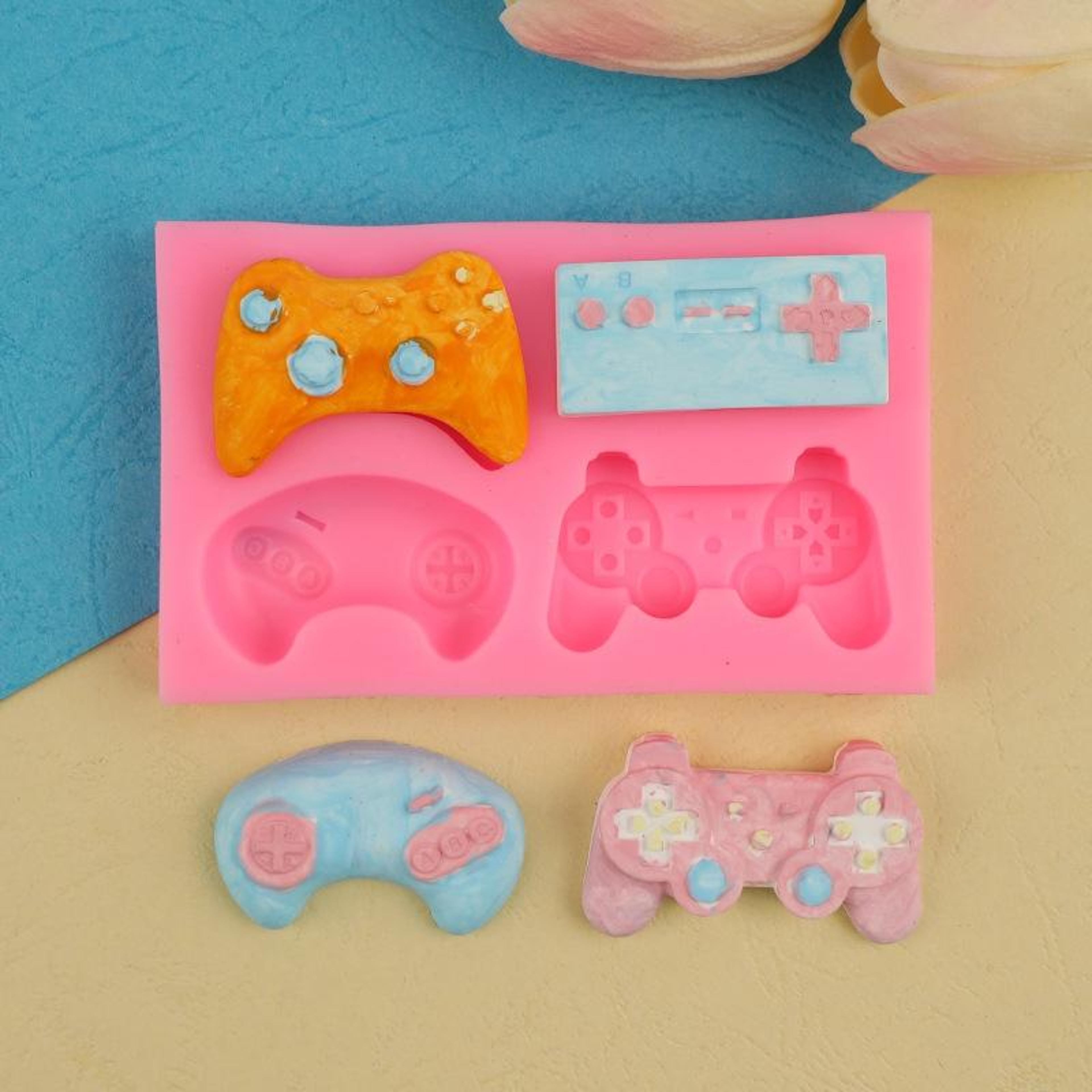game controller silicone mold for fondant, chocolate & cake decorating - pink