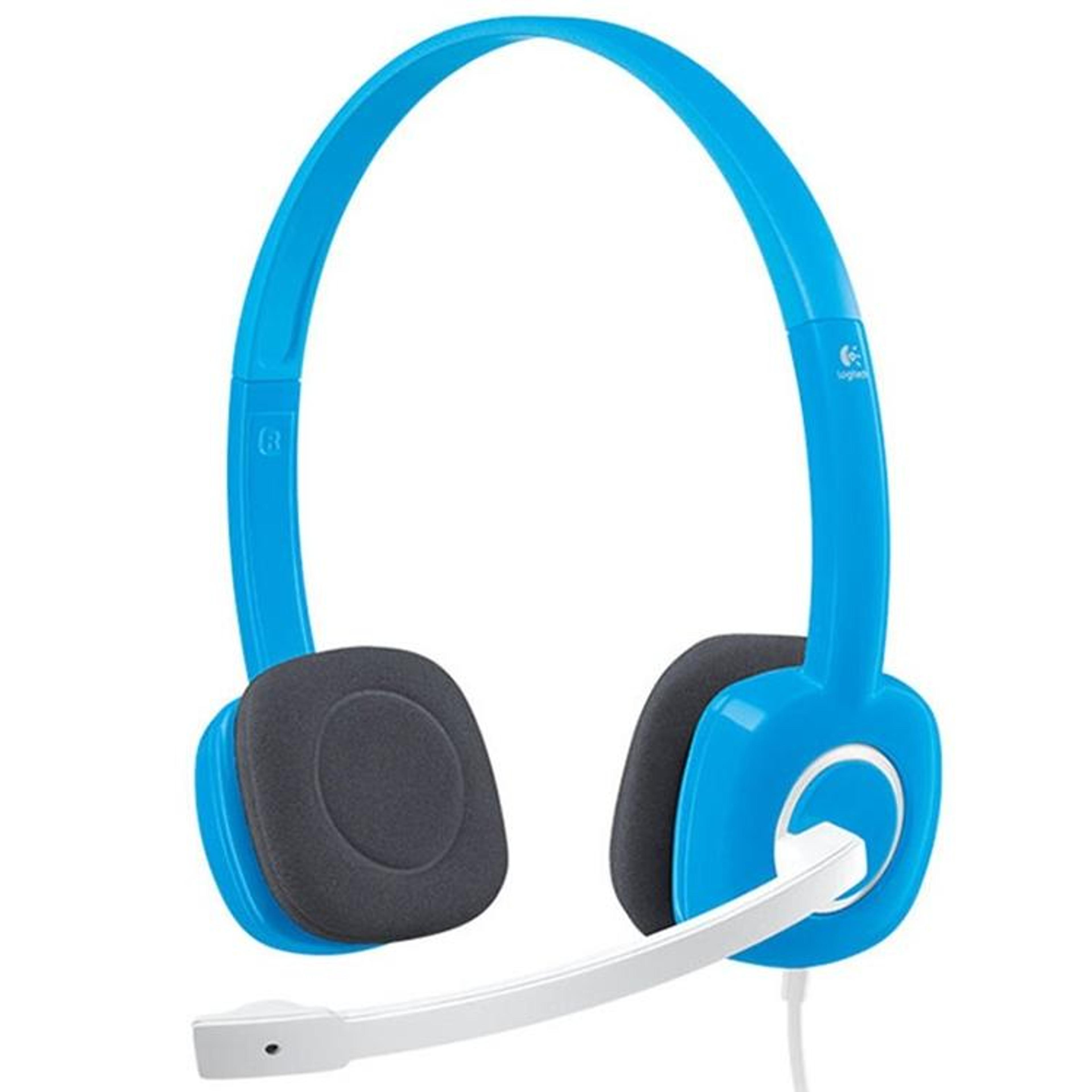 logitech h150 wired stereo headset with noise cancelling mic and dual 3.5mm plugs