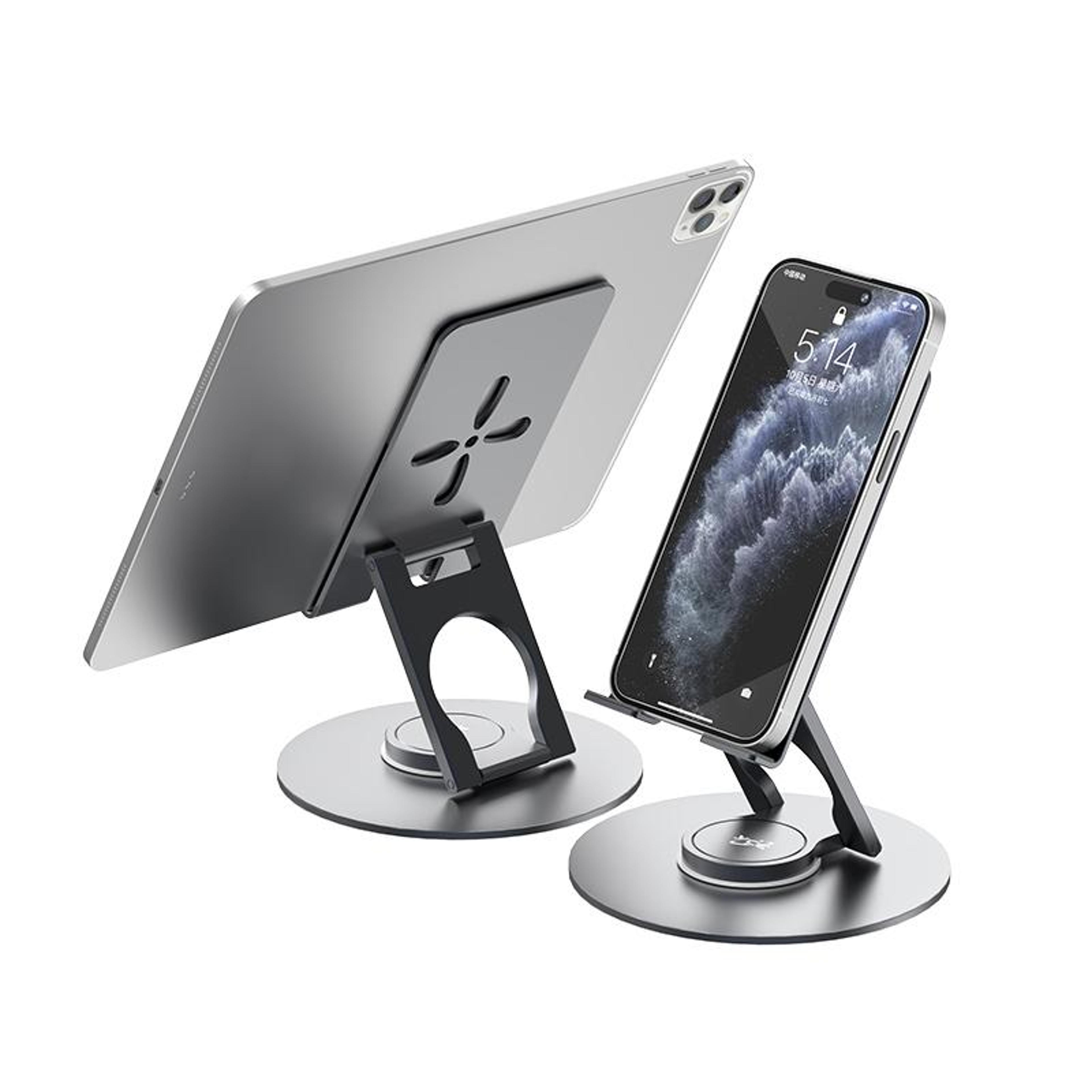 v269c 360° rotating tablet stand adjustable foldable aluminum phone and ipad holder for desk