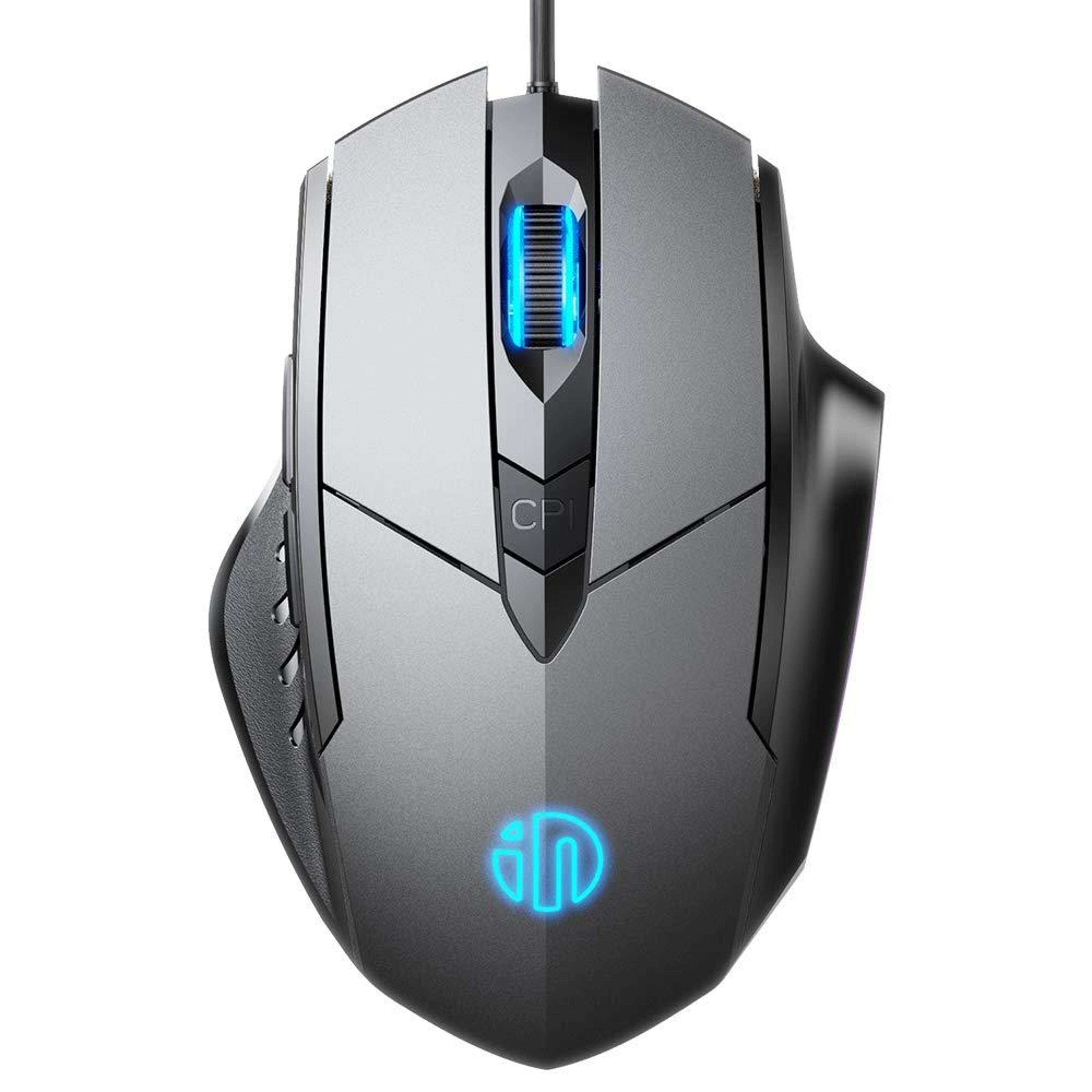 inphic pw1h silent wired gaming mouse 7200 dpi 6-button illuminated mouse