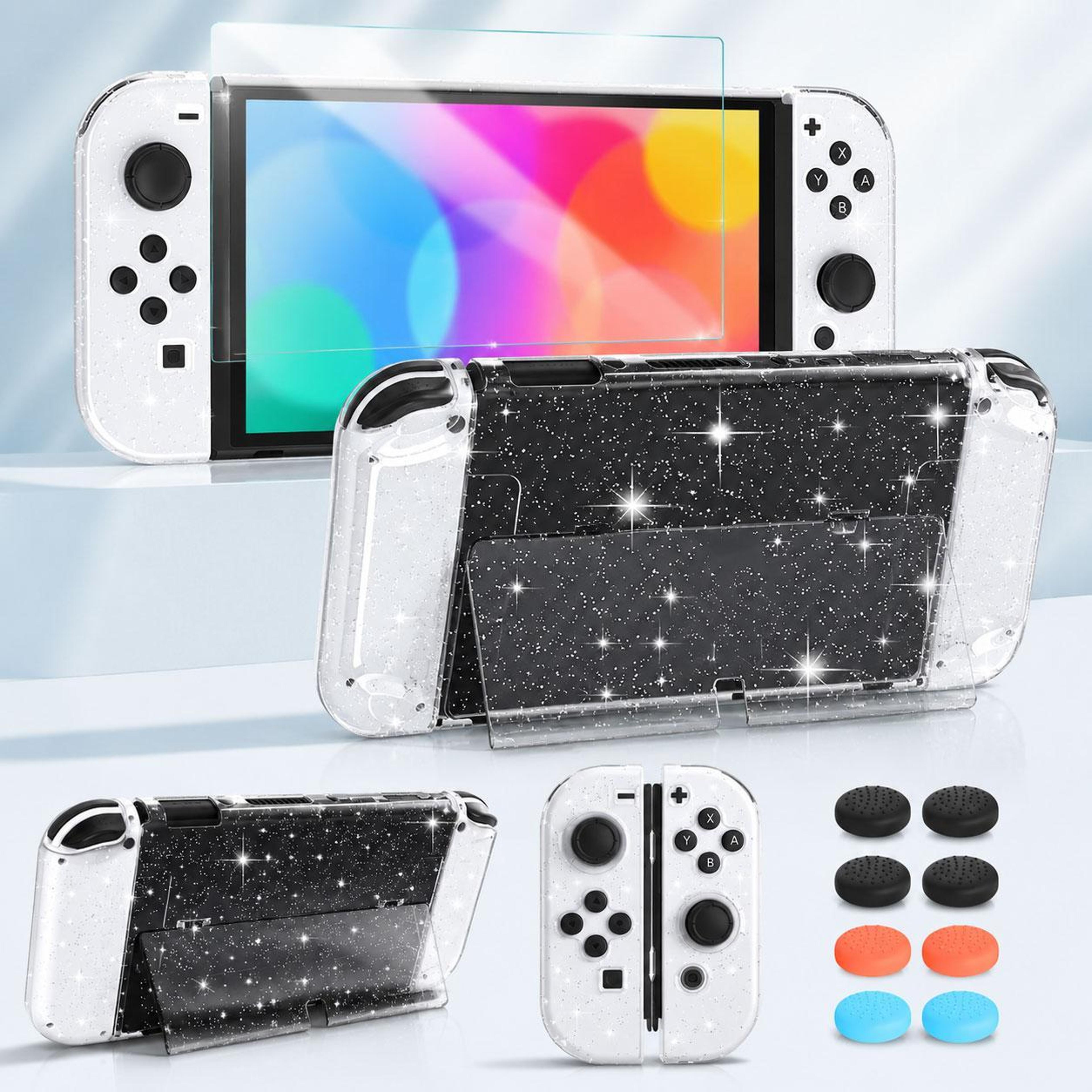xdcase nintendo switch oled case set with 9h screen protector and thumb grips