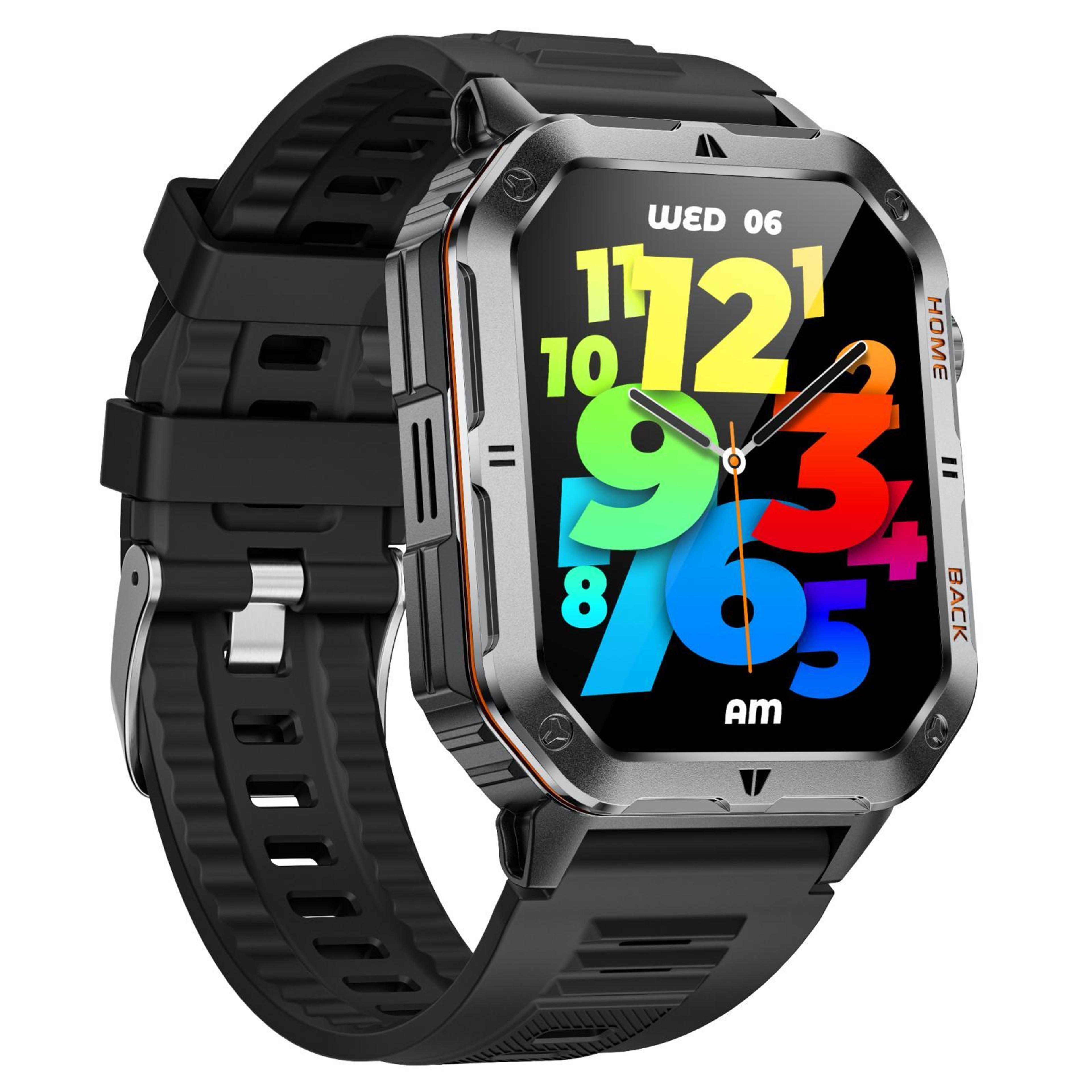 mt62 outdoor smartwatch and fitness tracker watch with bluetooth calling, flashlight and 1000mah battery