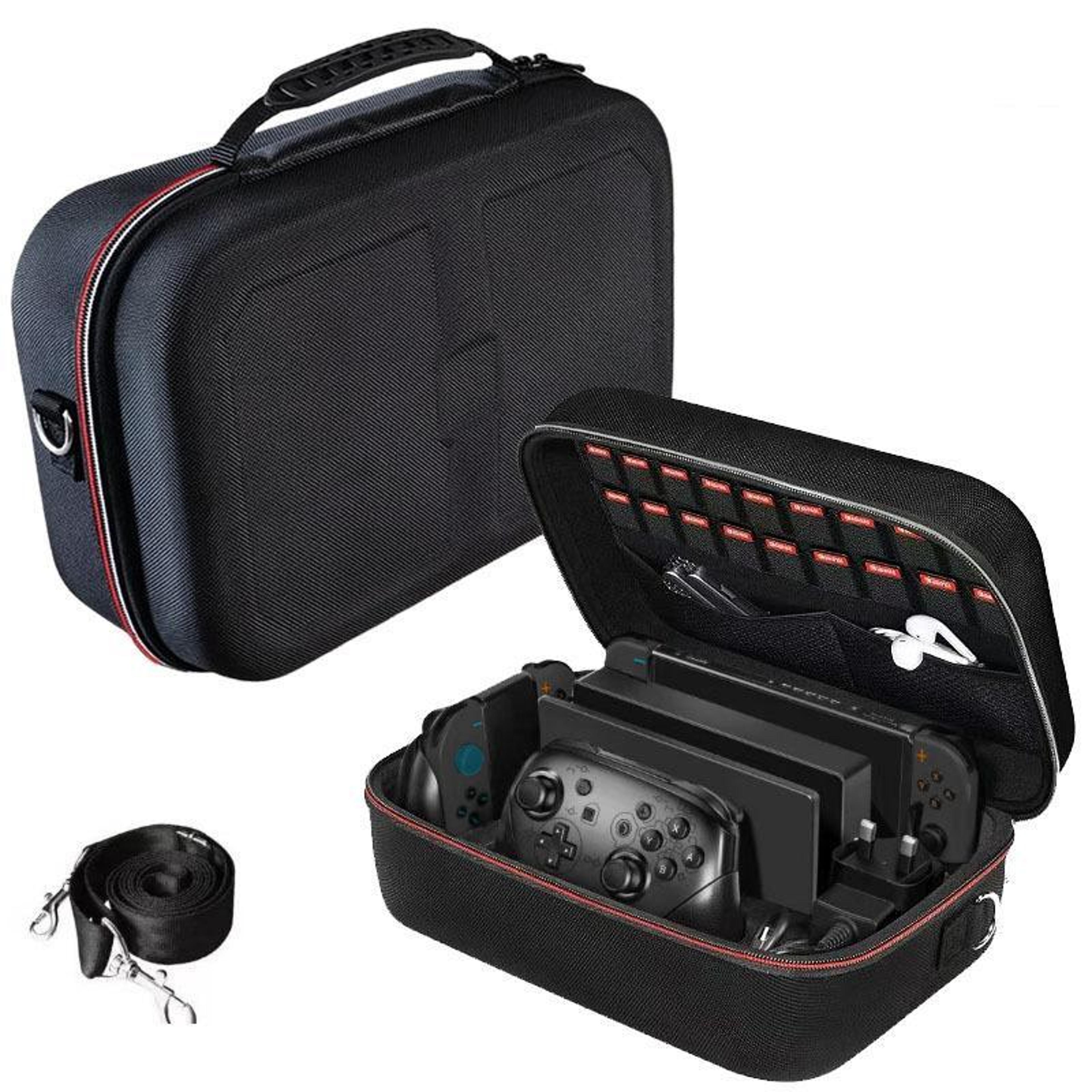 nintendo switch 2 hard shell carrying case with removable organizer for console and accessories