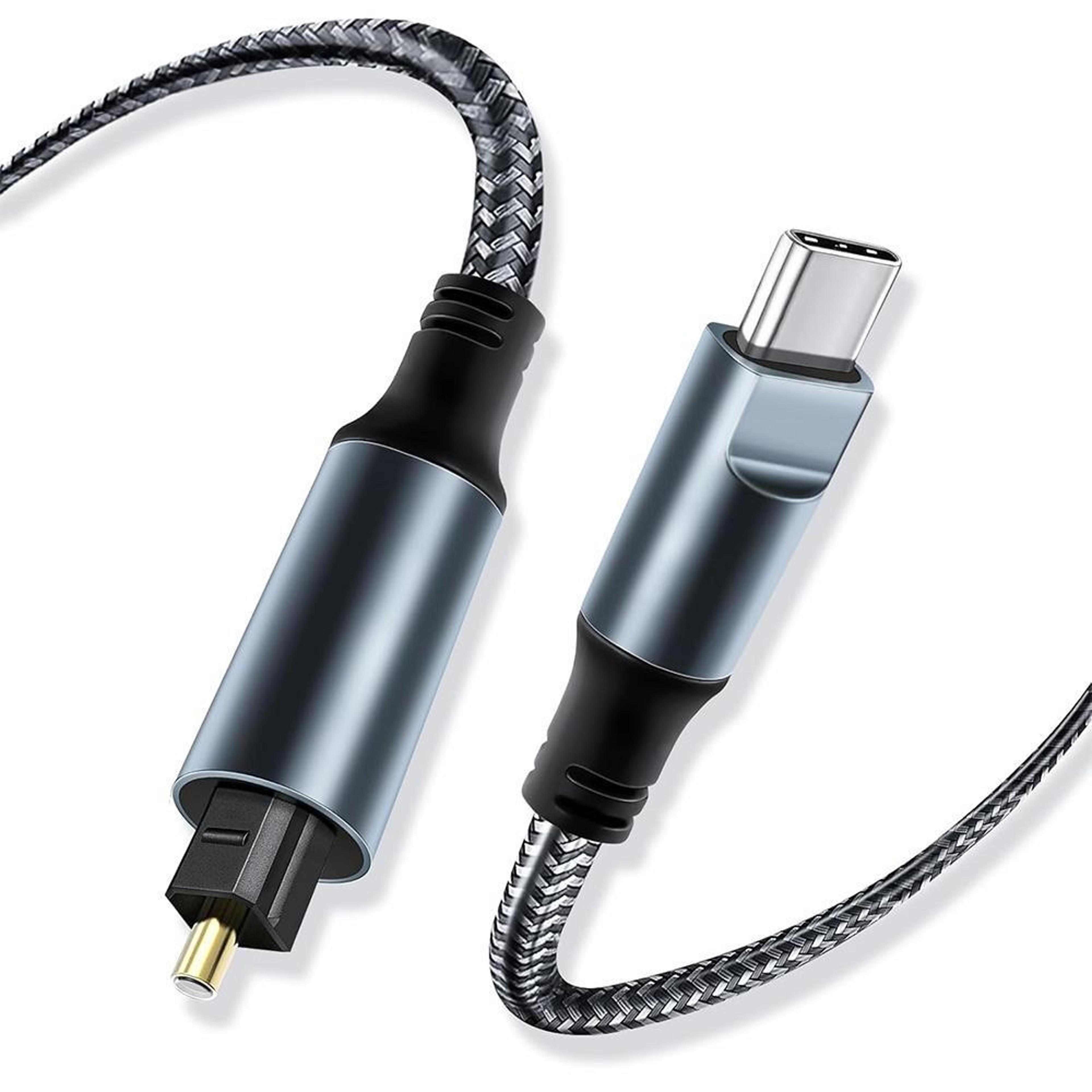 junsunmay 3m usb c to toslink cable 32-bit 192khz optical spdif cable