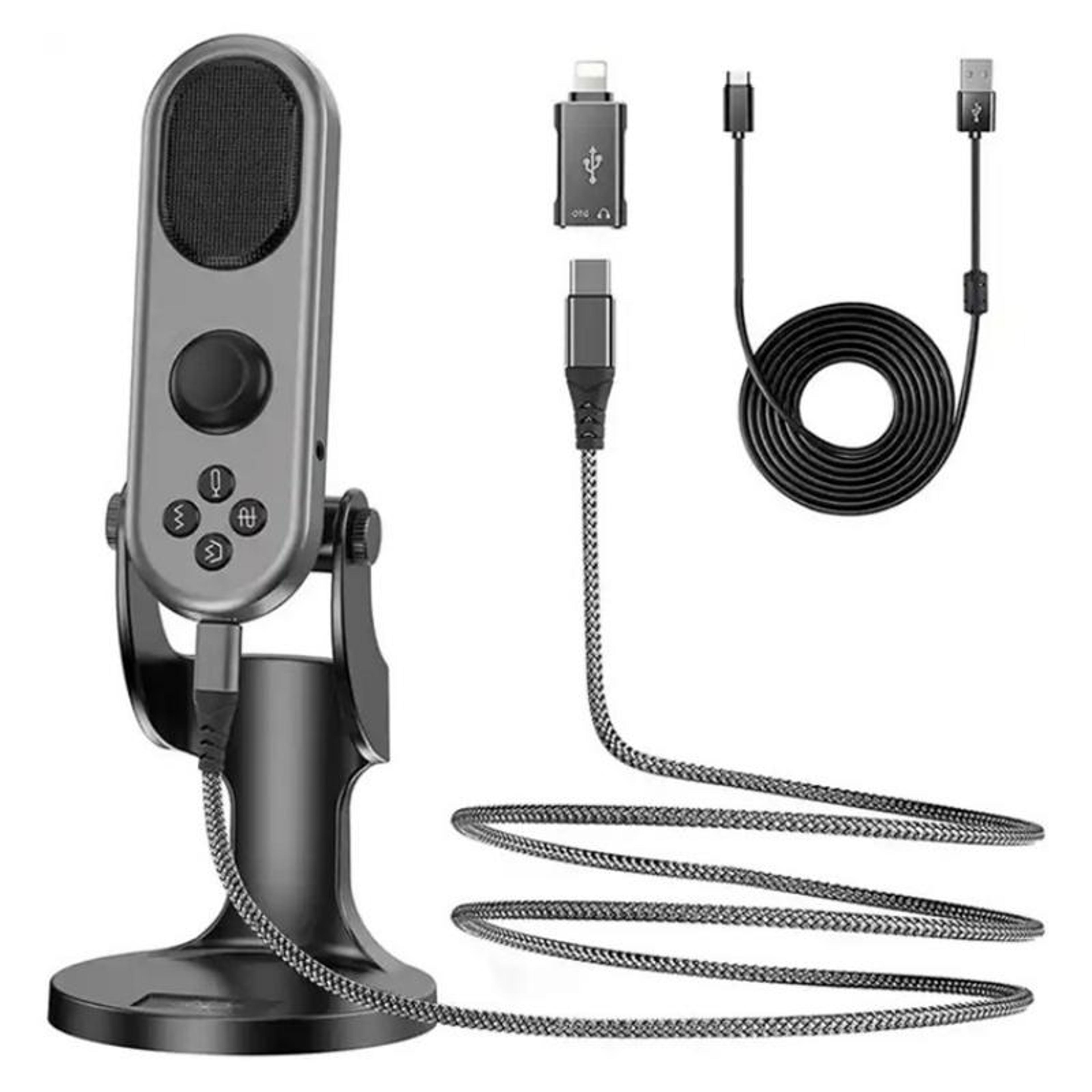 jmary mc-pw7 usb microphone with noise reduction for podcasting, gaming and streaming