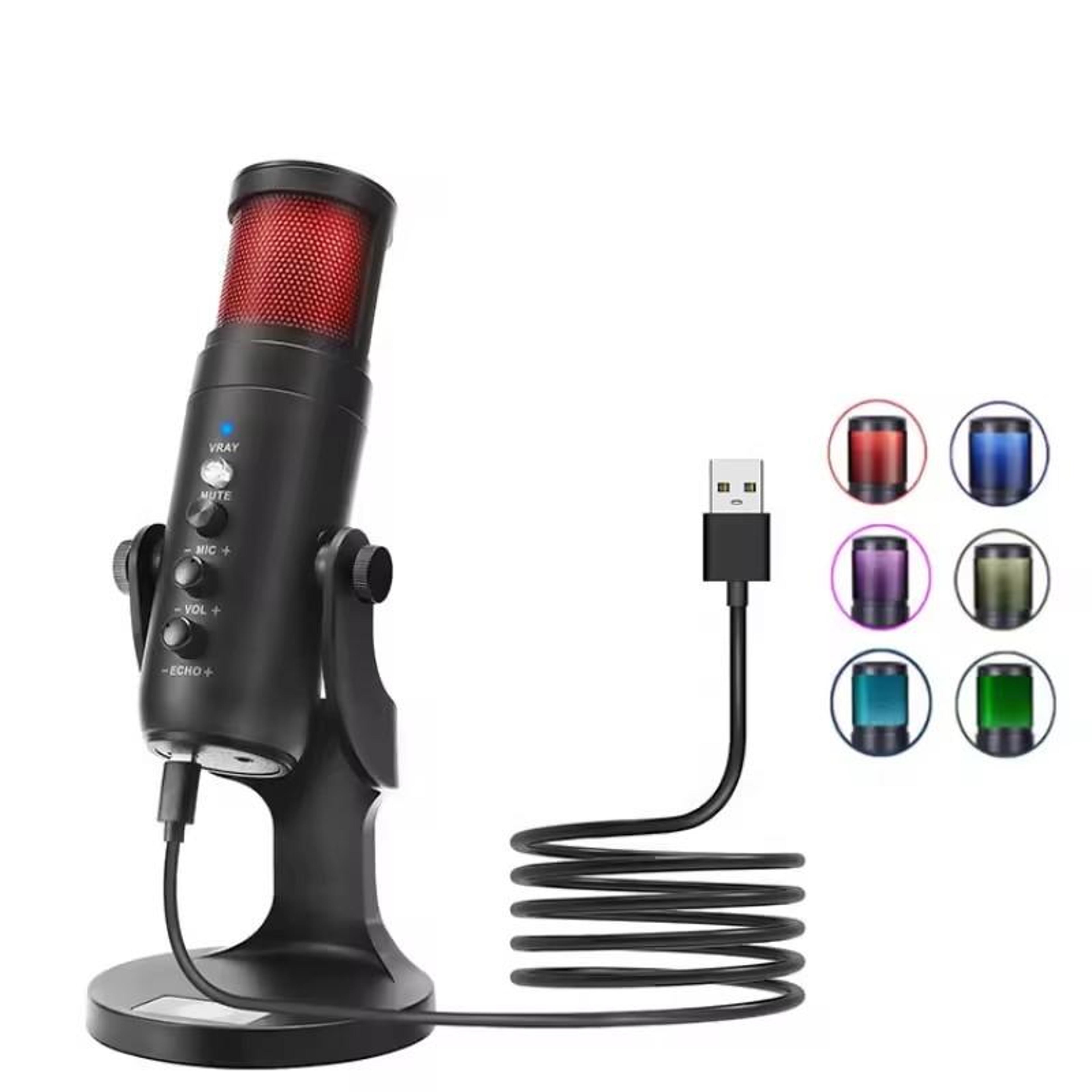 jmary mc-pw9 rgb usb microphone for podcasting, streaming and recording