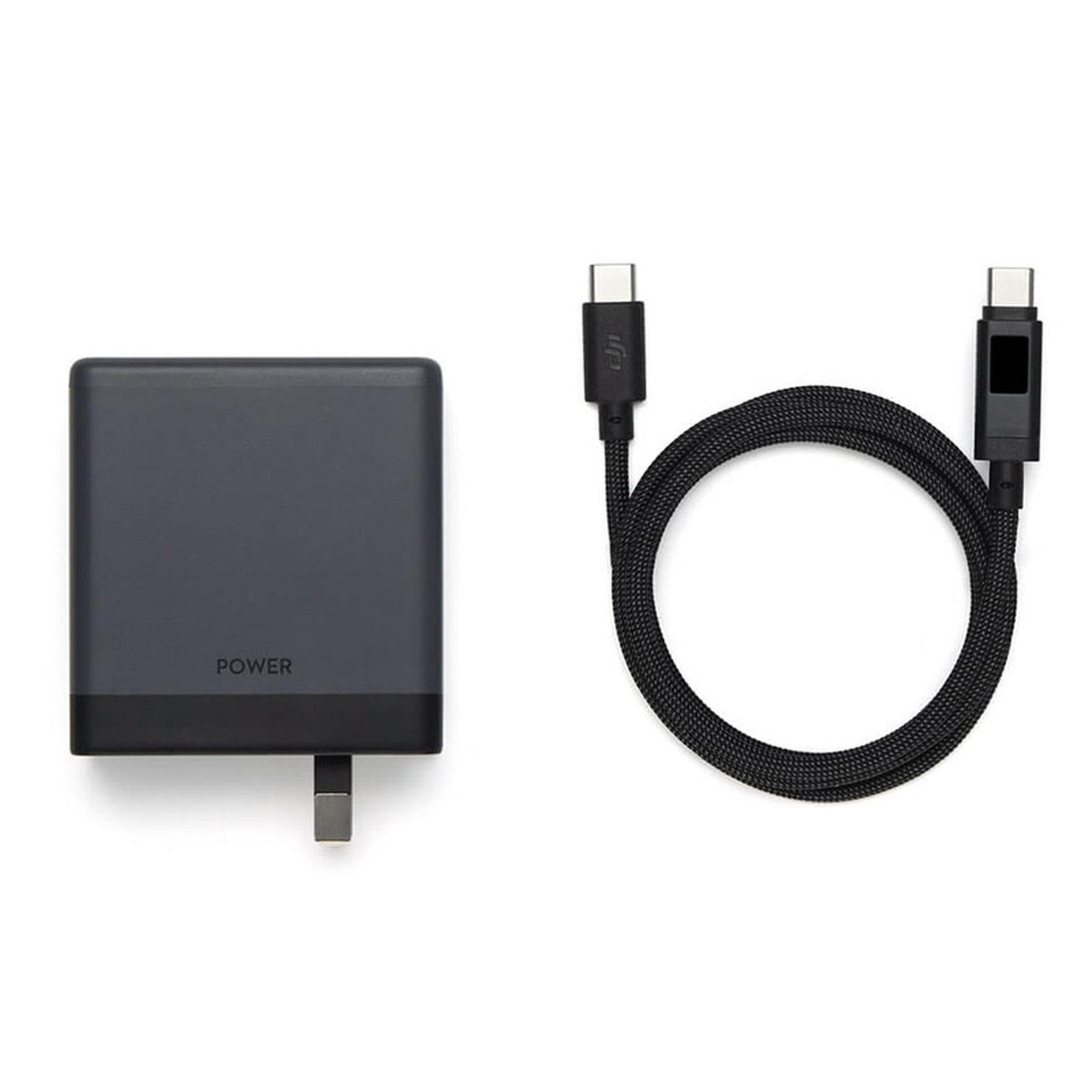 original dji power 140w gan charger with oled usb-c cable