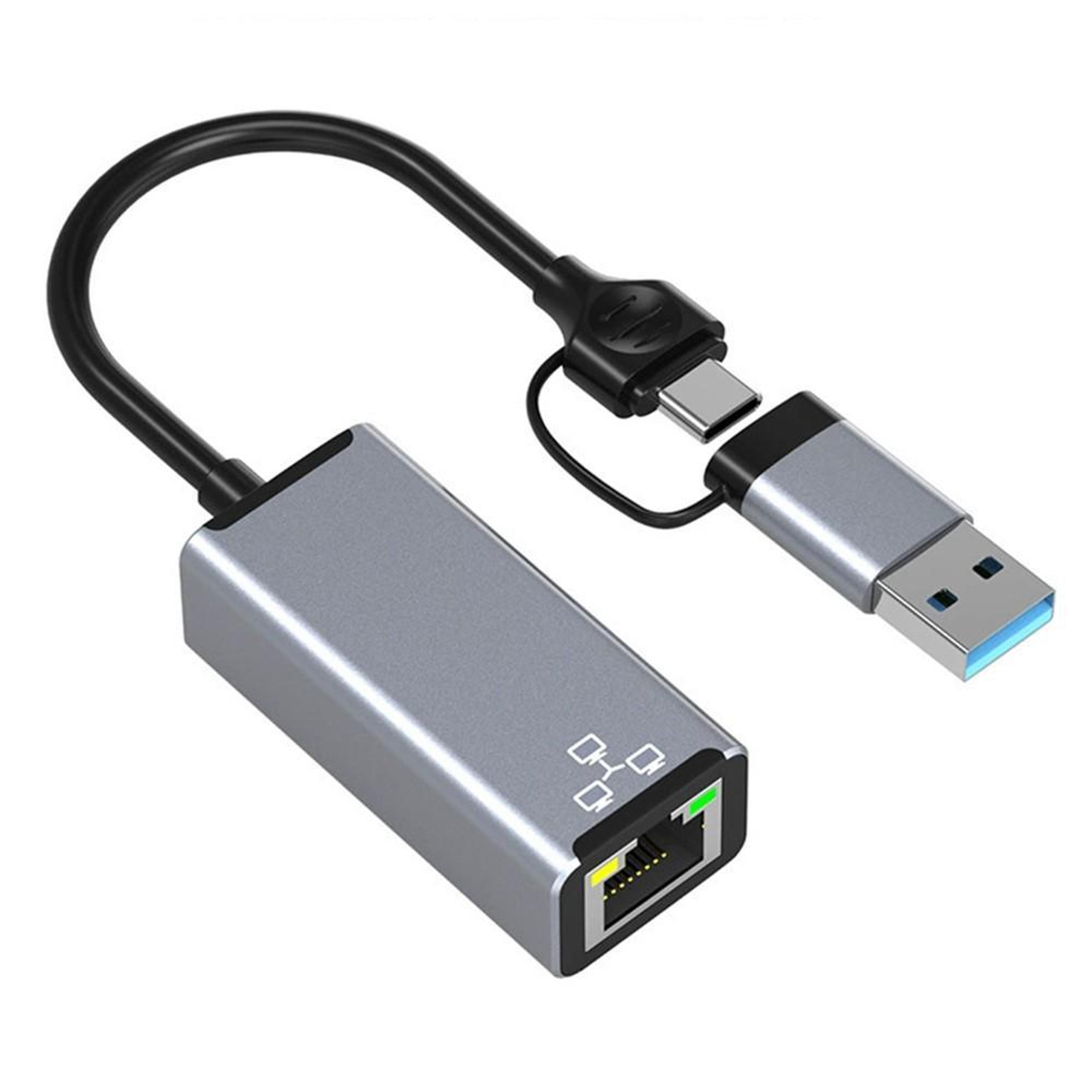 hc-72s 2-in-1 usb-c ethernet adapter and usb-a to rj45 adapter 100mbps