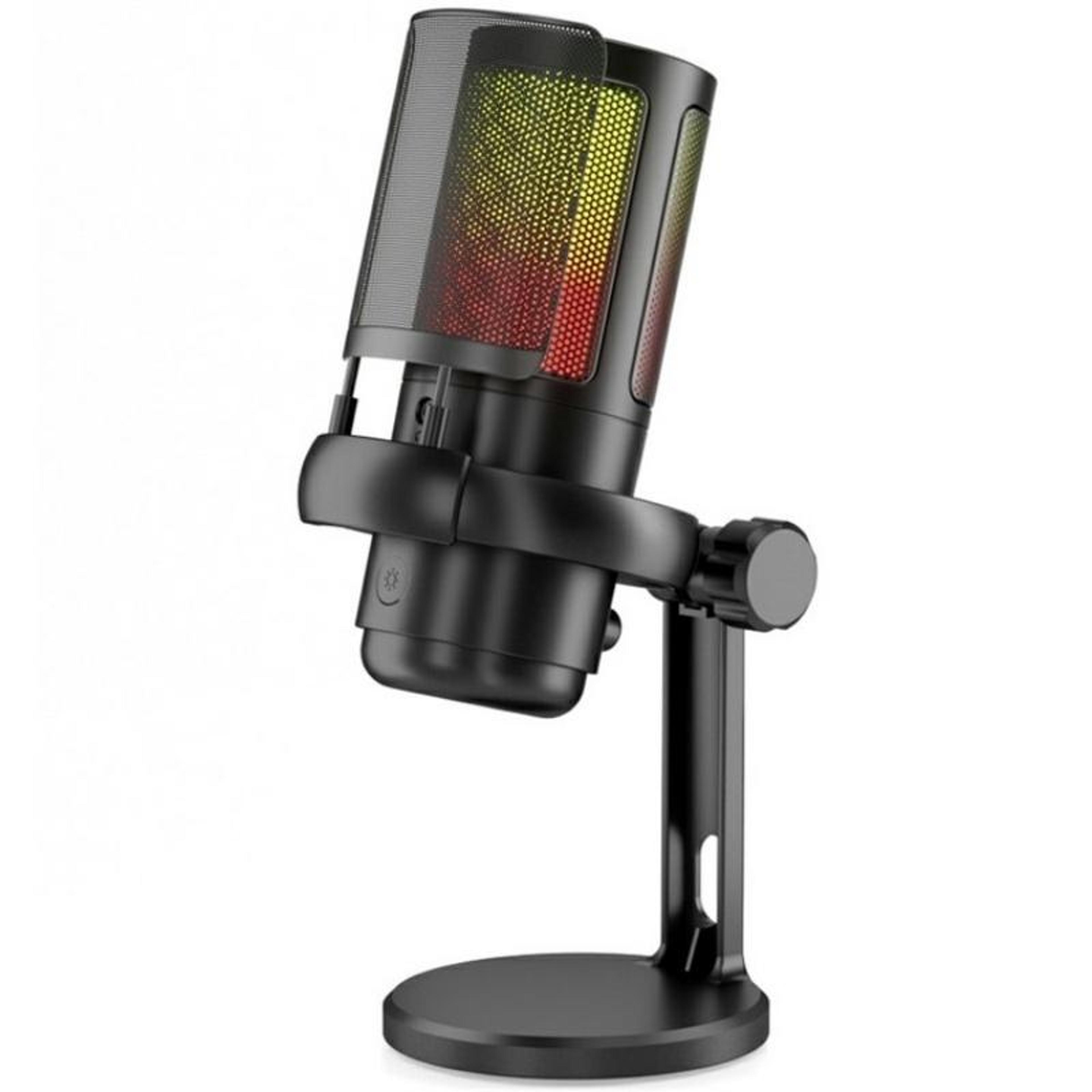 me6p usb condenser microphone for gaming, podcasting and streaming with rgb light