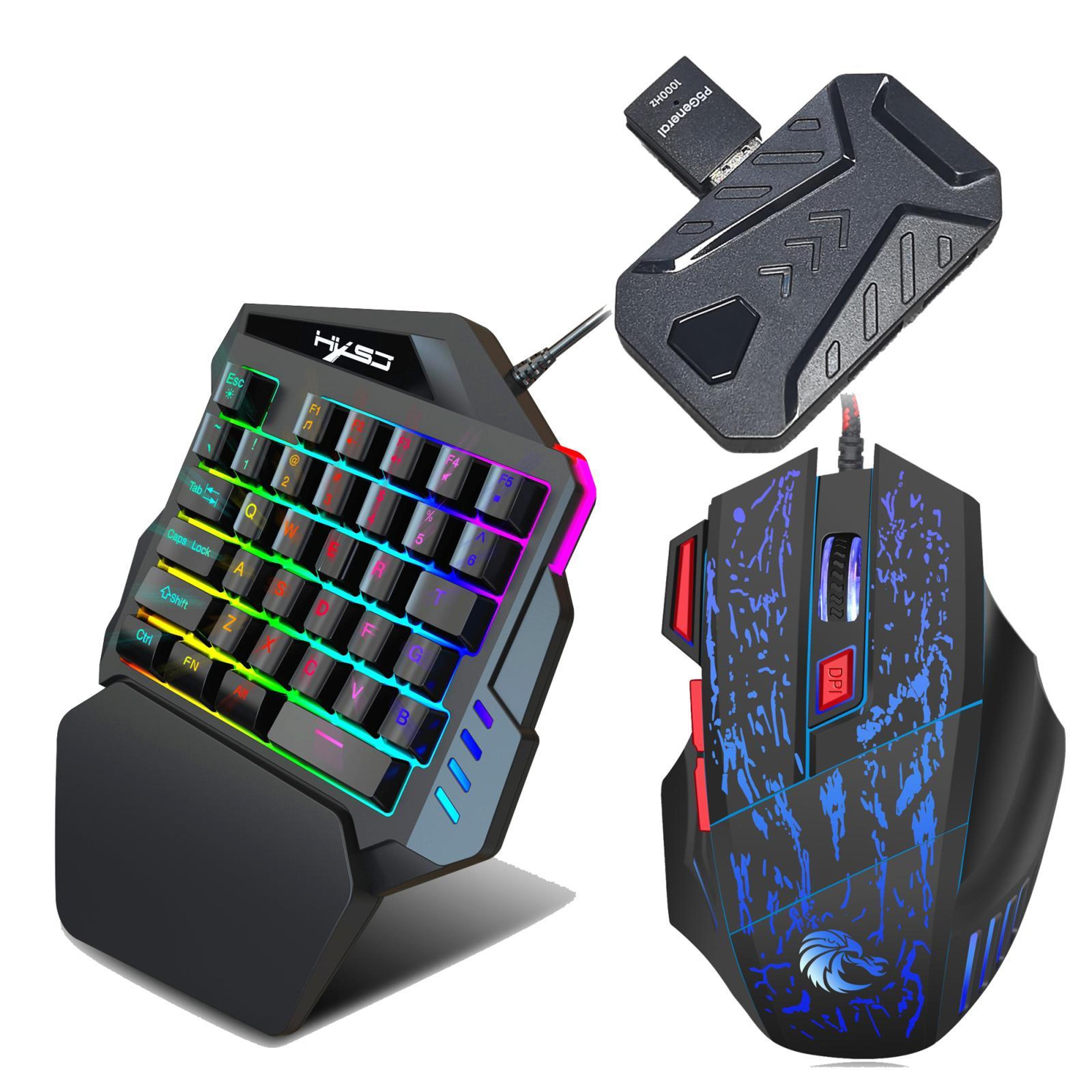 hxsj master-p5 v100 h300 ps5 keyboard and mouse adapter gaming set with 35-key keyboard