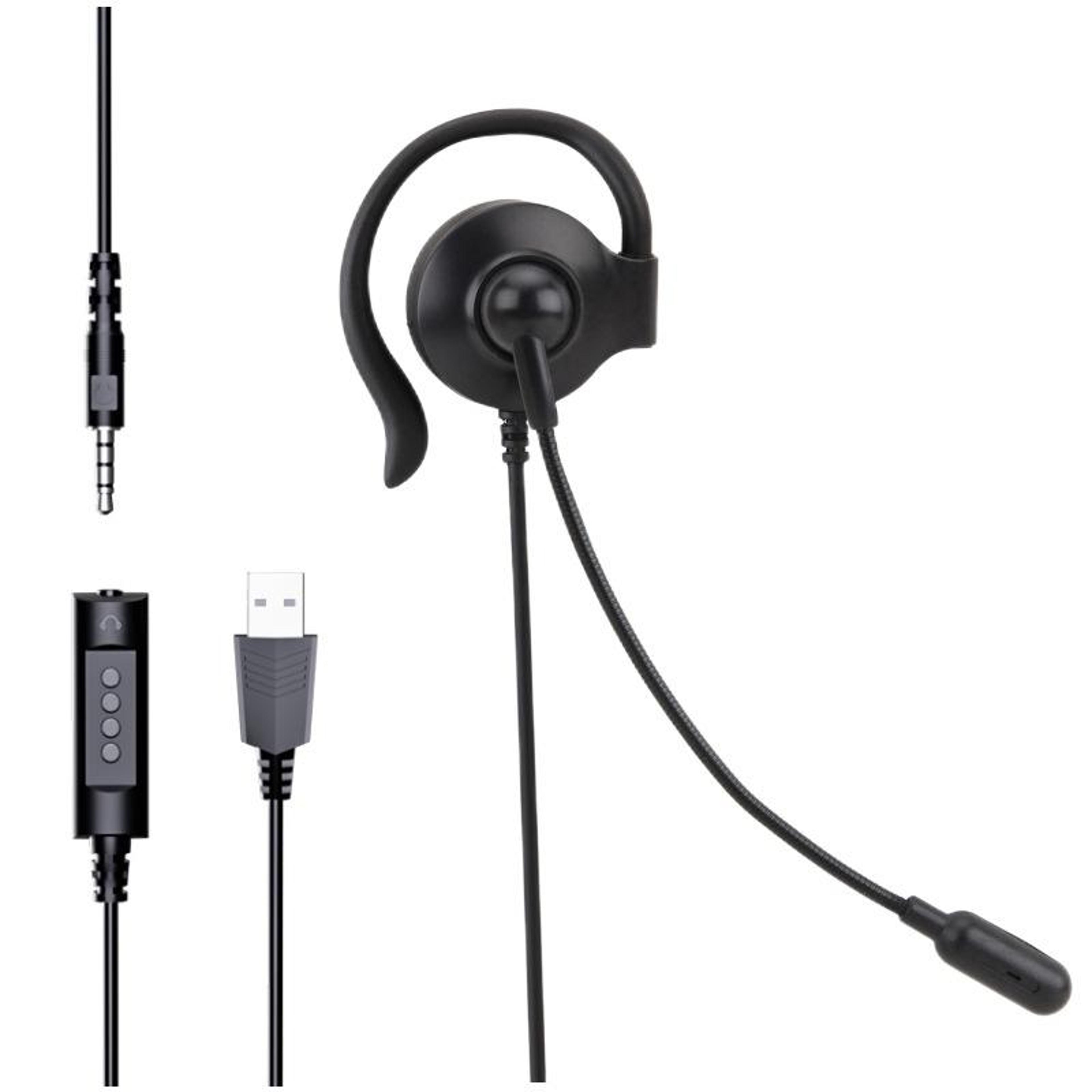 soyto sy227 single ear headset usb headset with microphone for calls and computer work