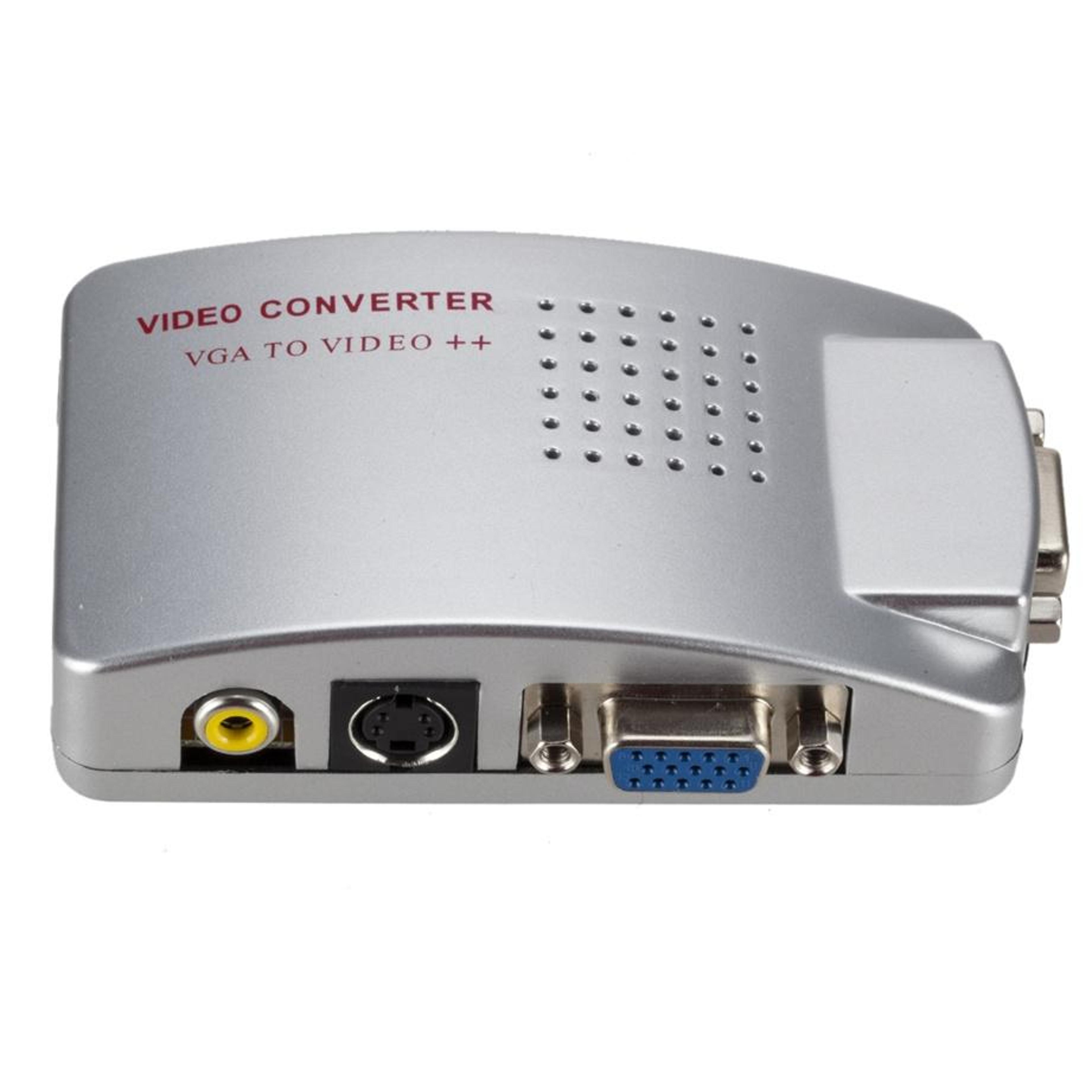 vga to av converter box with rca s-video and vga passthrough for pc to tv converter setup