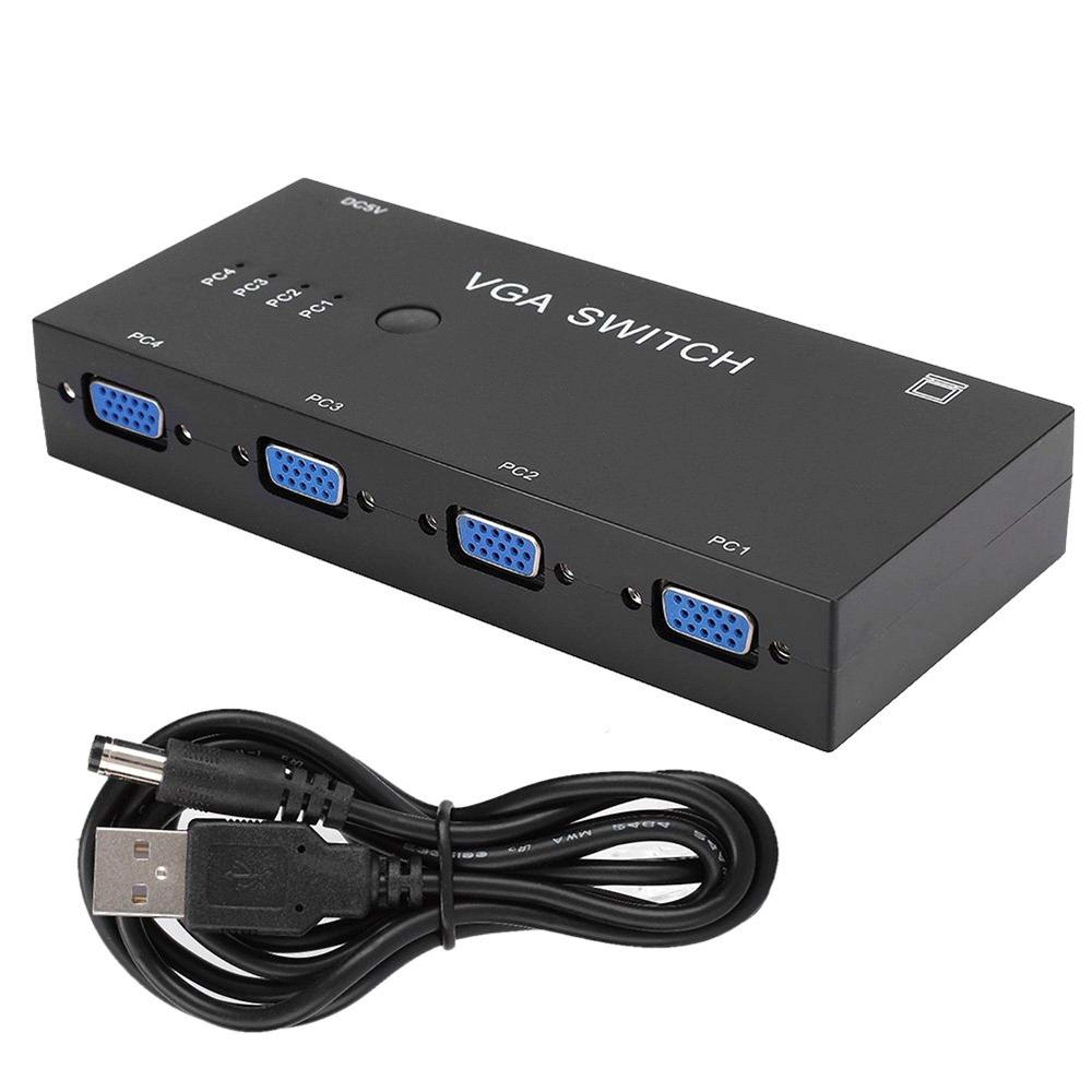 4 port vga switch 4 in 1 out 1080p vga selector for monitor and projector