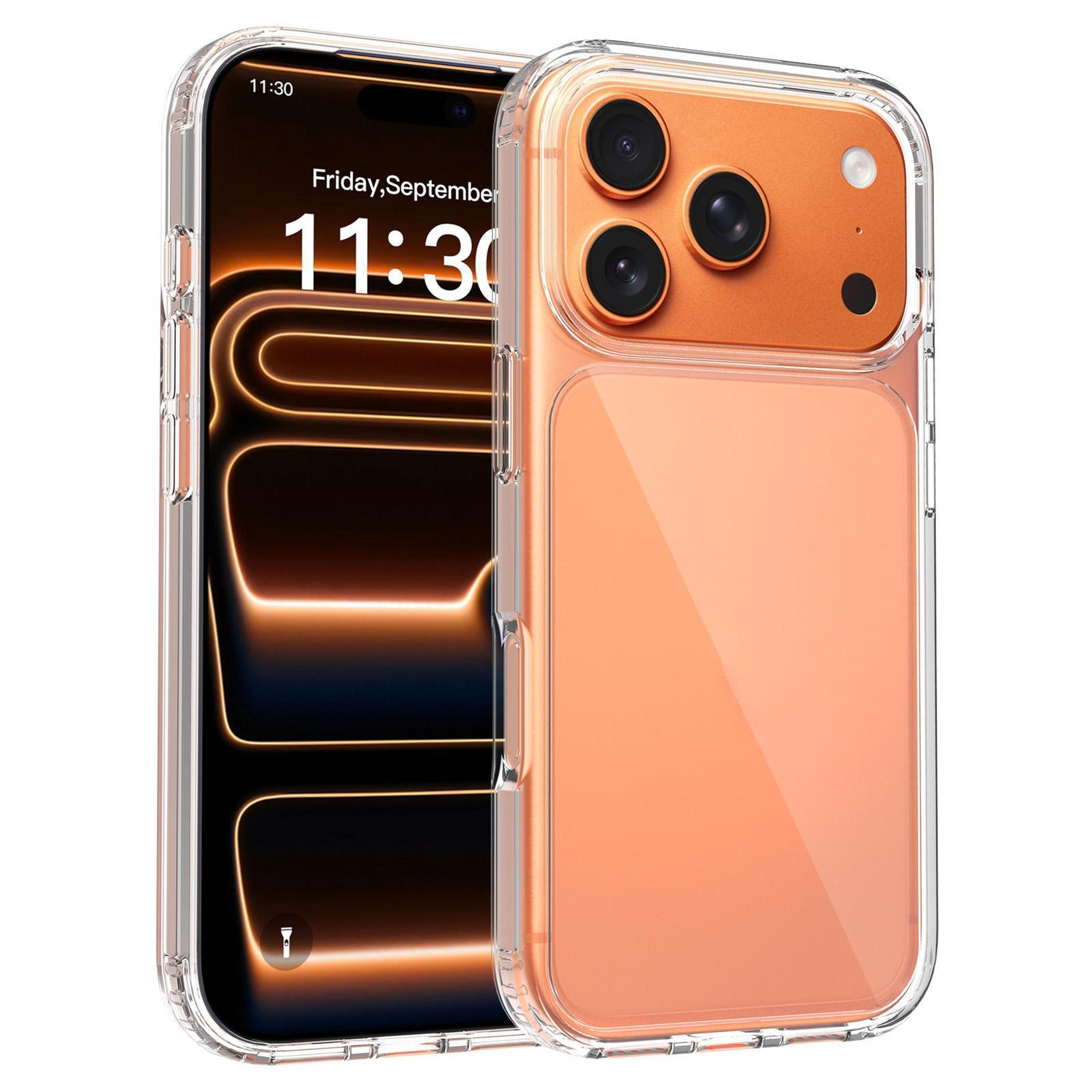 iphone 18 pro clear 1.5mm acrylic scratch-resistant slim phone case