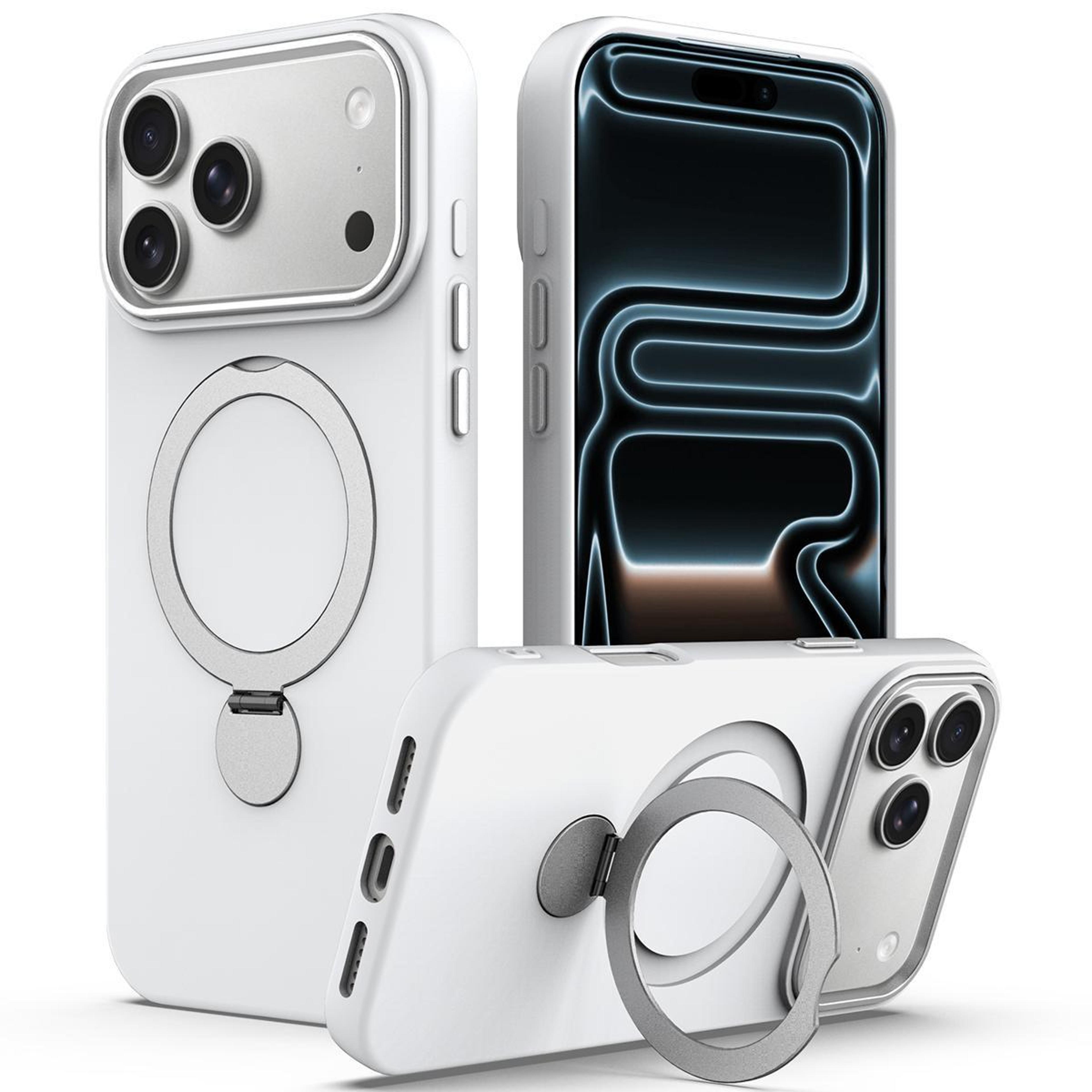 iphone 18 pro hybrid tpu pc case with 360° ring holder and camera protection