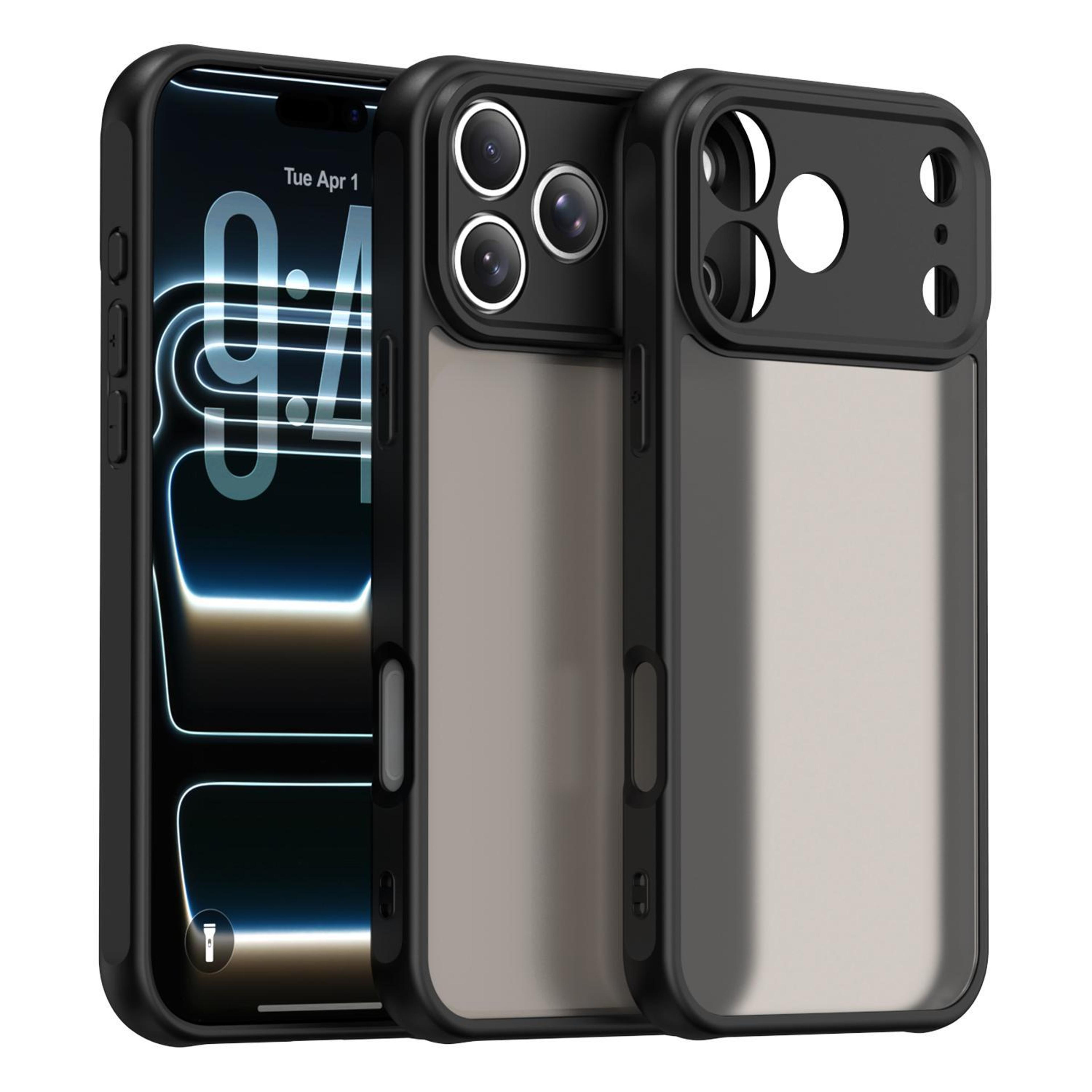 fan dun iphone 18 pro max case with frosted tpu pc hybrid protection