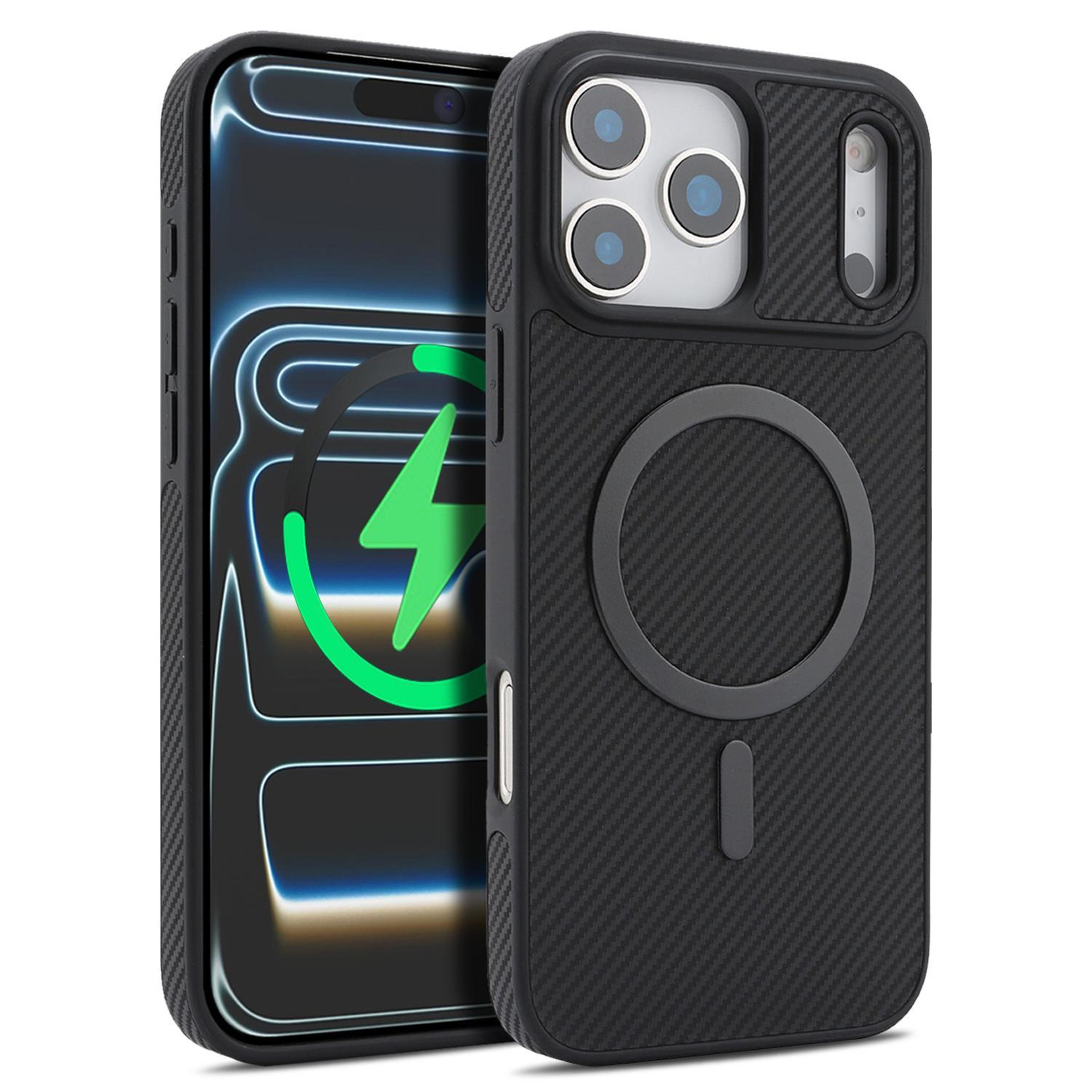 iphone 18 pro case carbon fiber leather magsafe phone case with camera protection