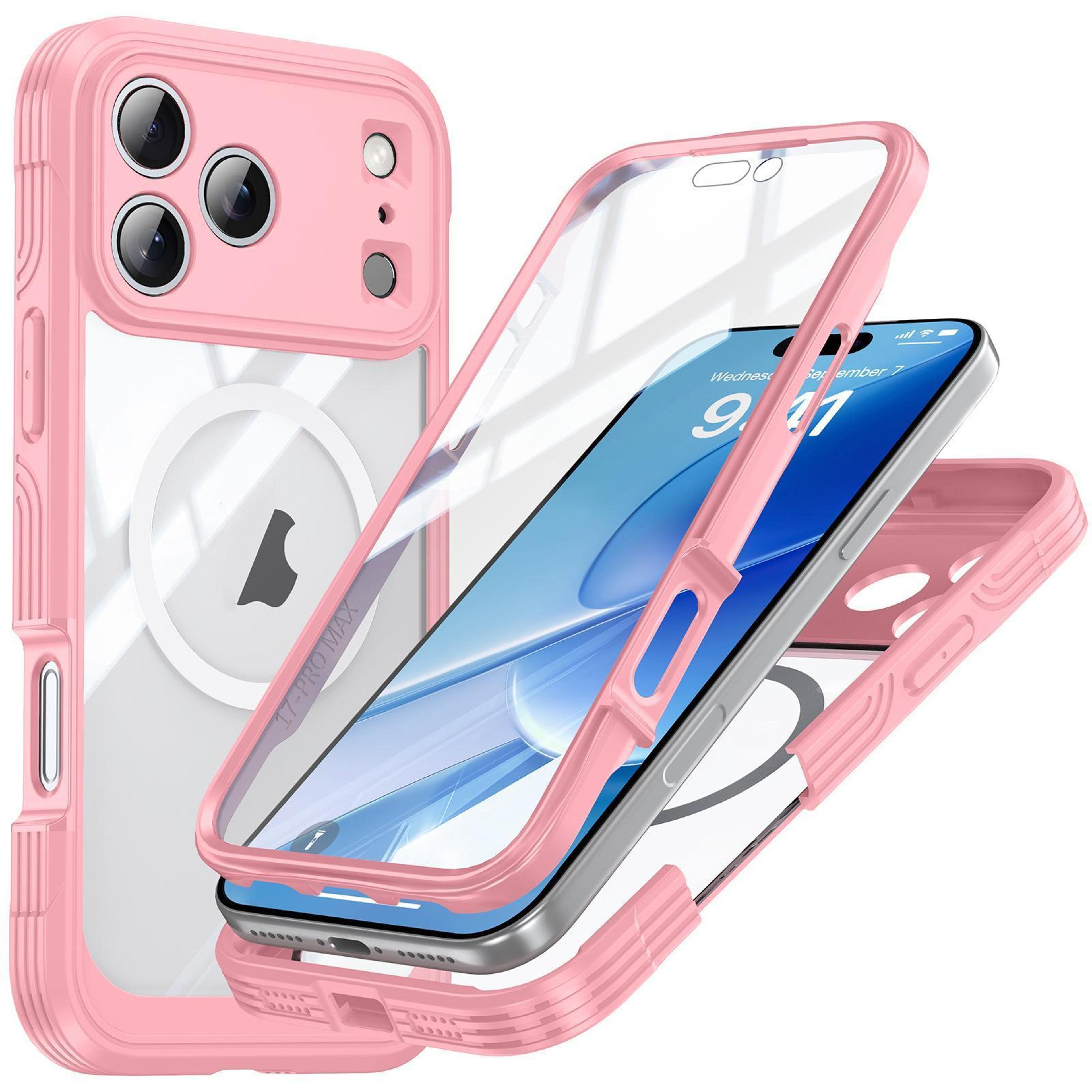 redpepper iphone 18 pro magsafe tempered glass case in pink