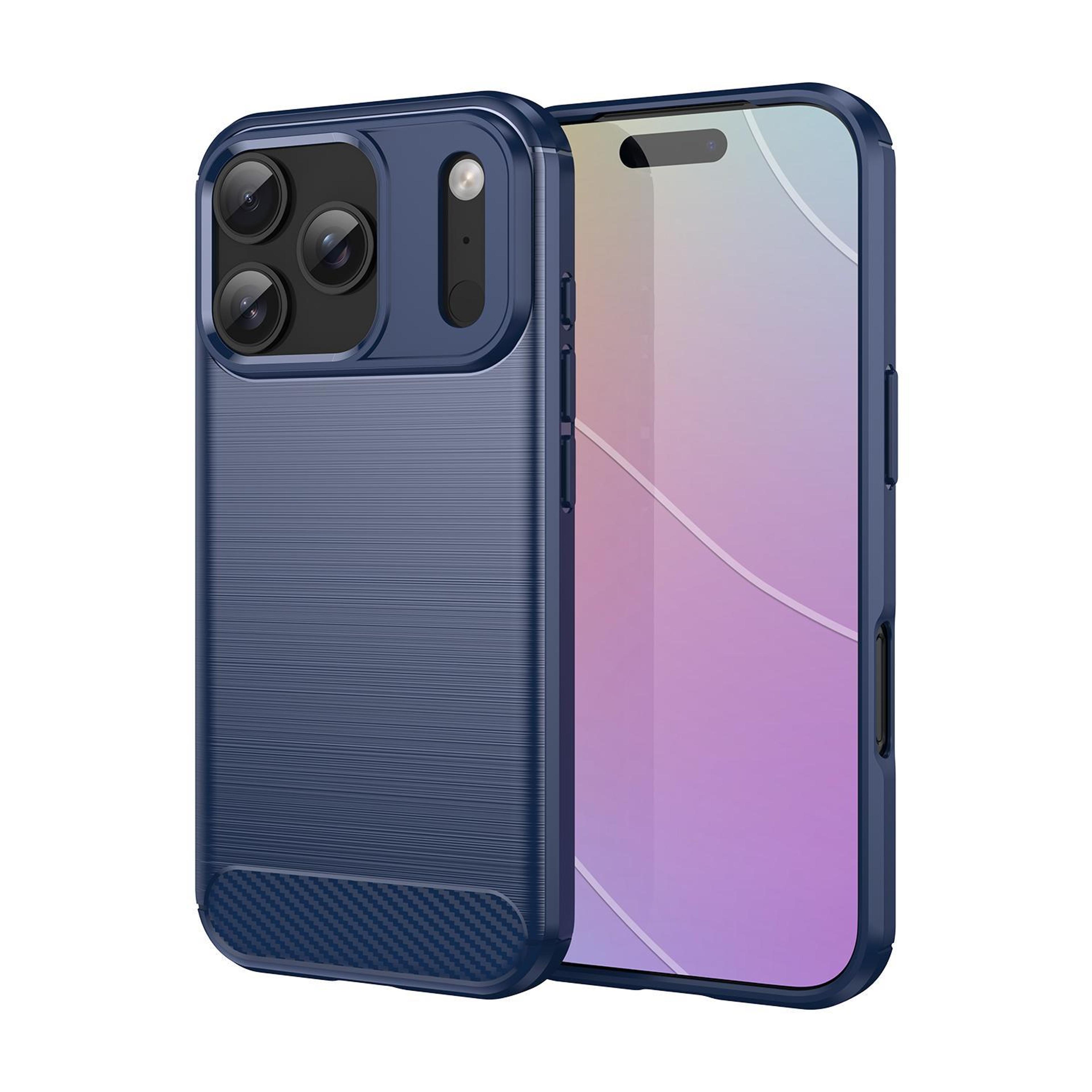 iphone 18 pro carbon fiber tpu case – slim brushed texture everyday protection