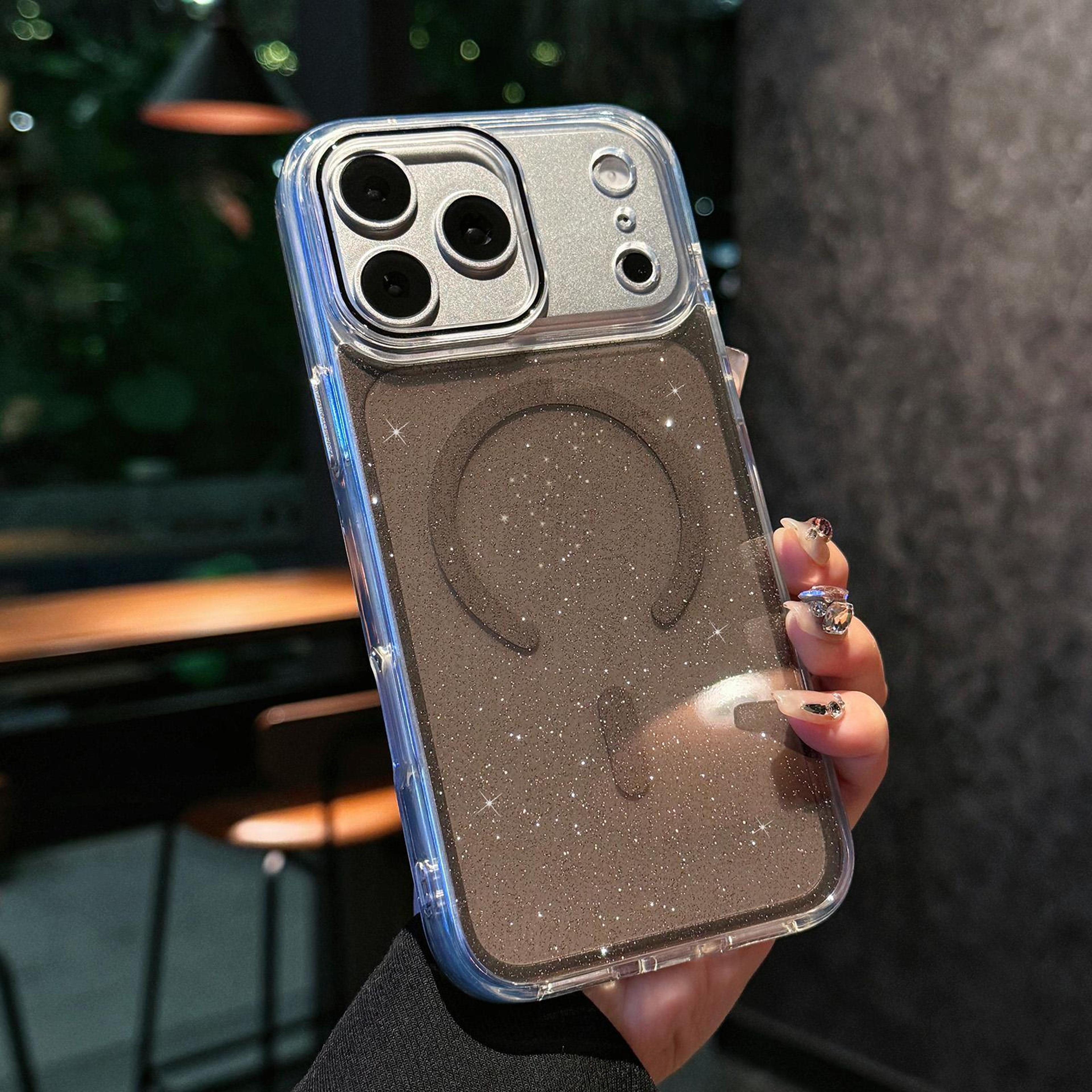 crystal shimmer magnetic iphone 18 pro case with acrylic protection